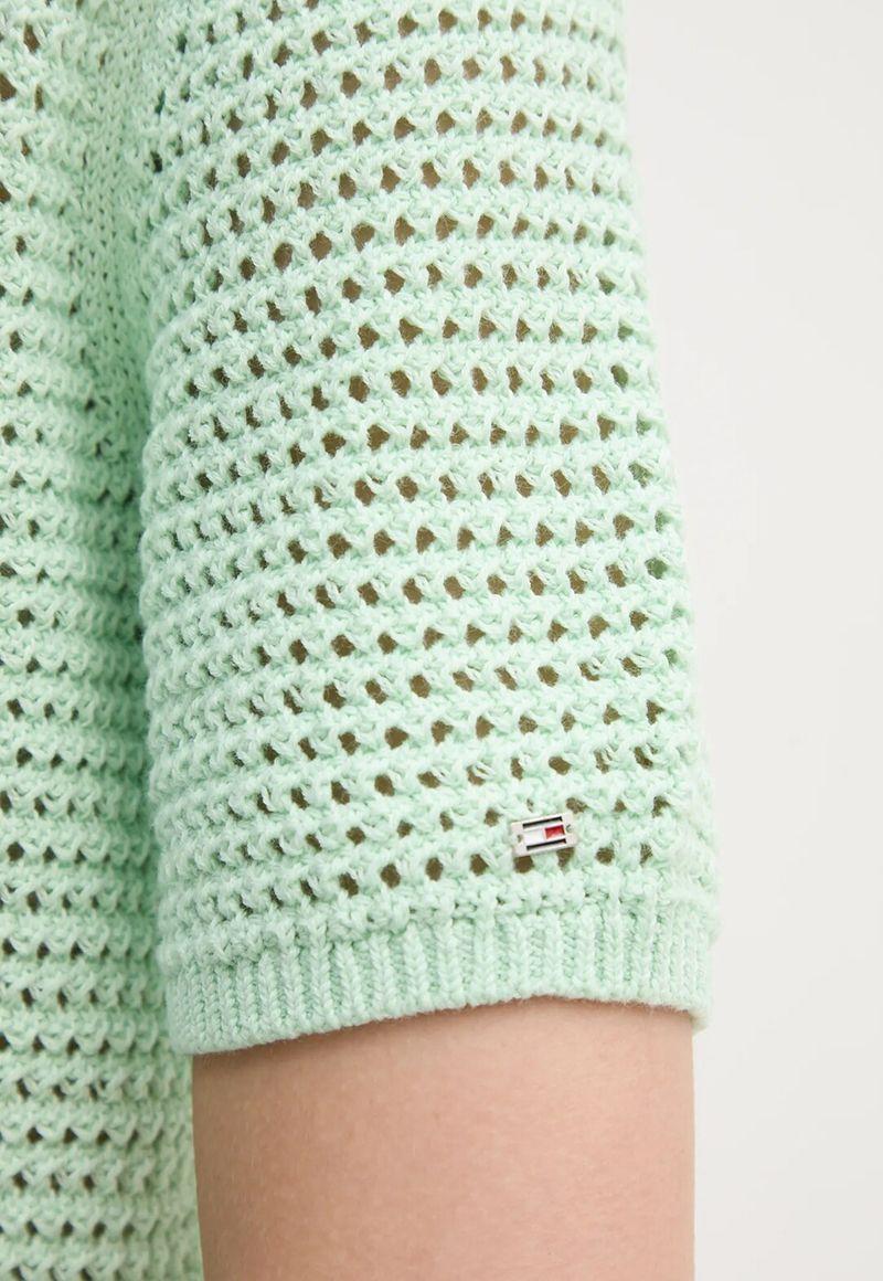 Sweater De Croché Solid Verde Tommy Hilfiger-4