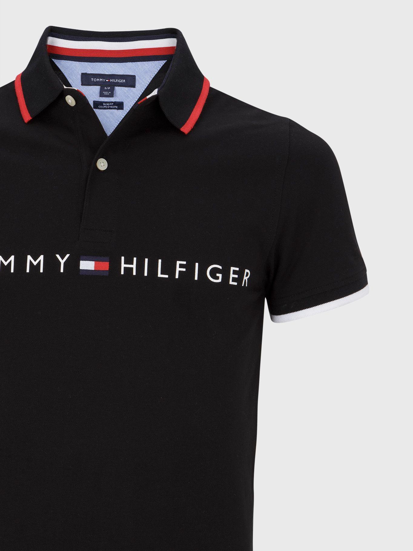 Polo Cotton Logo Slim Negro Tommy Hilfiger M2-3