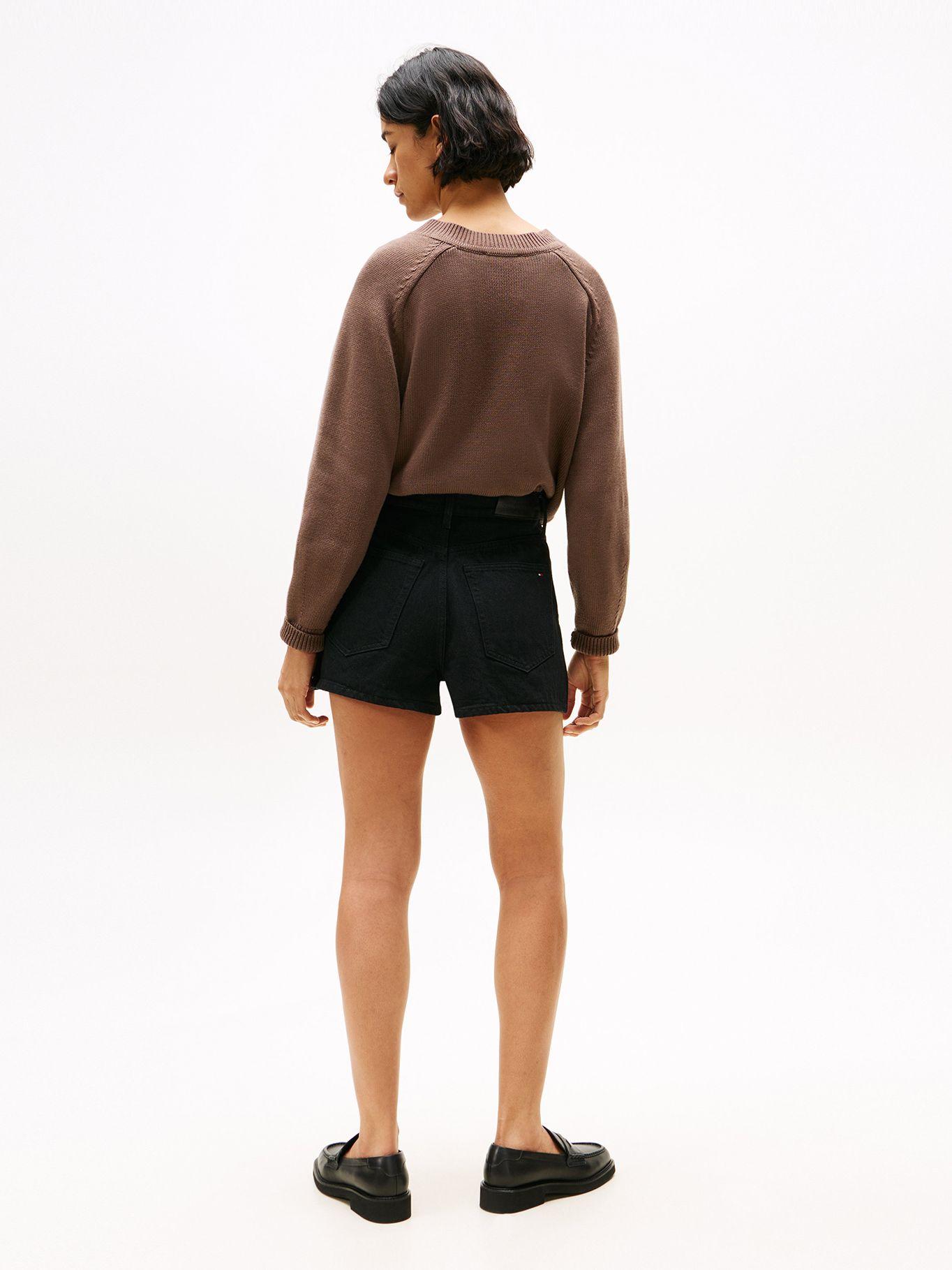 Short Denim Flare Con Logo Negro Tommy Hilfiger-2