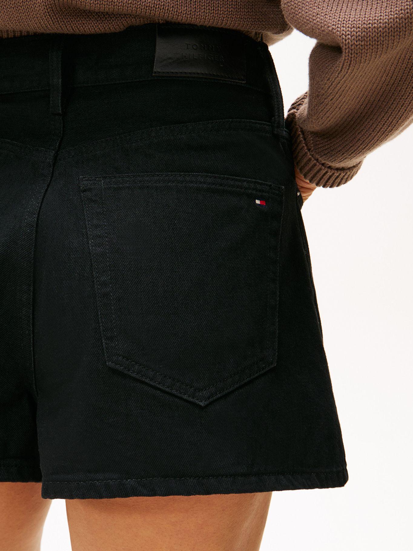 Short Denim Flare Con Logo Negro Tommy Hilfiger-3