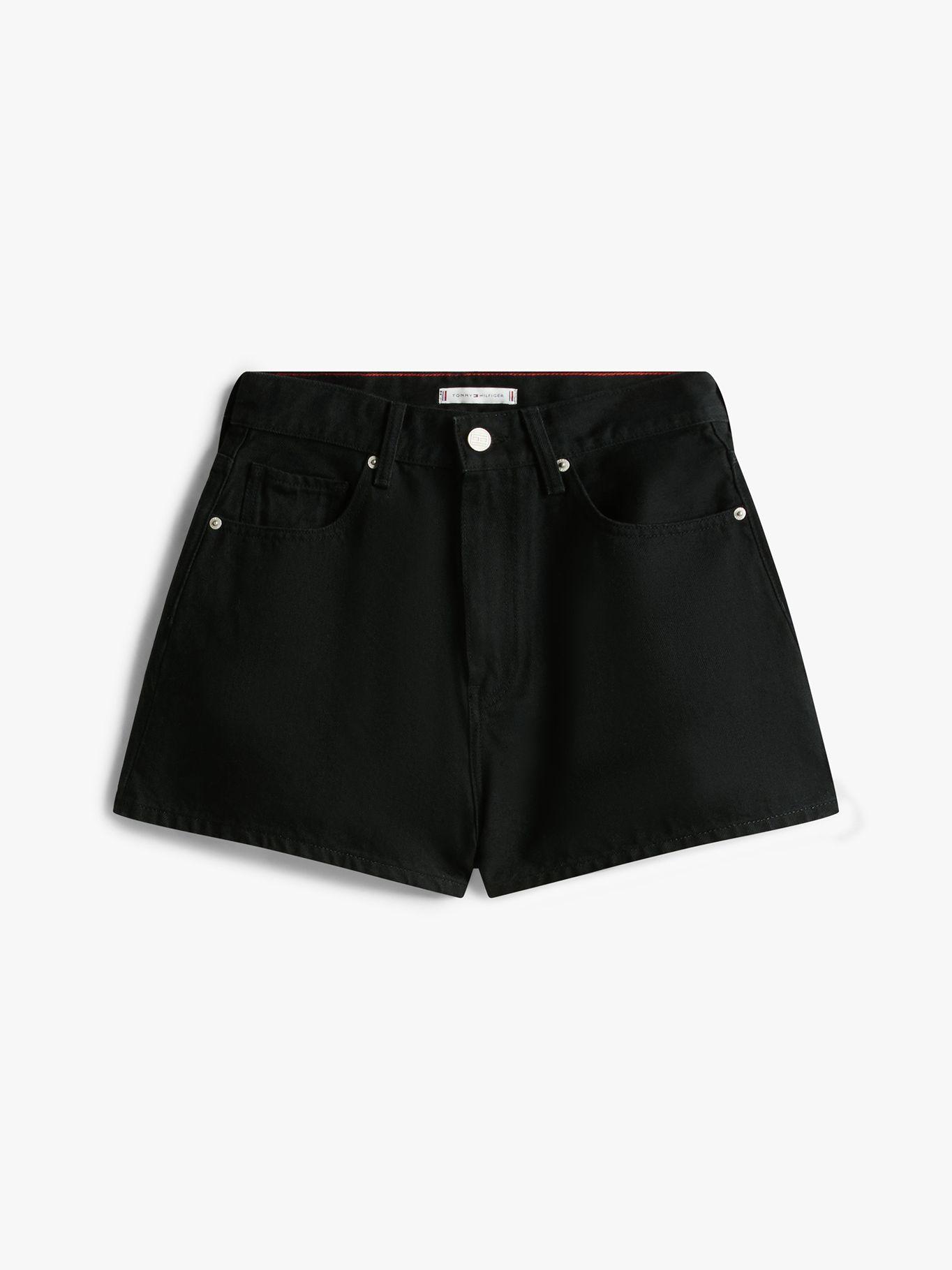 Short Denim Flare Con Logo Negro Tommy Hilfiger-4