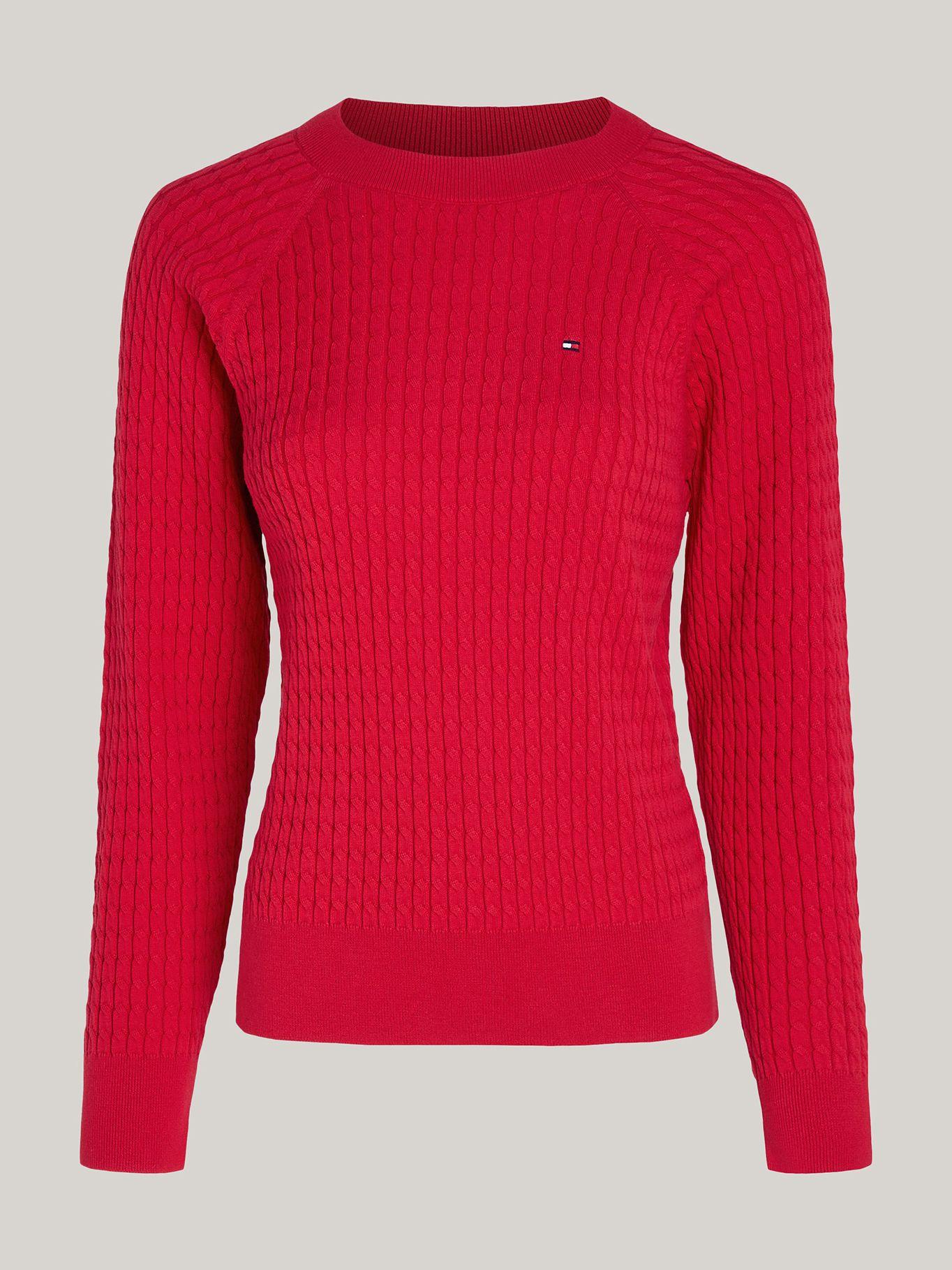 Sweater Relaxed De Punto Trenzado Rojo Tommy Hilfiger-4
