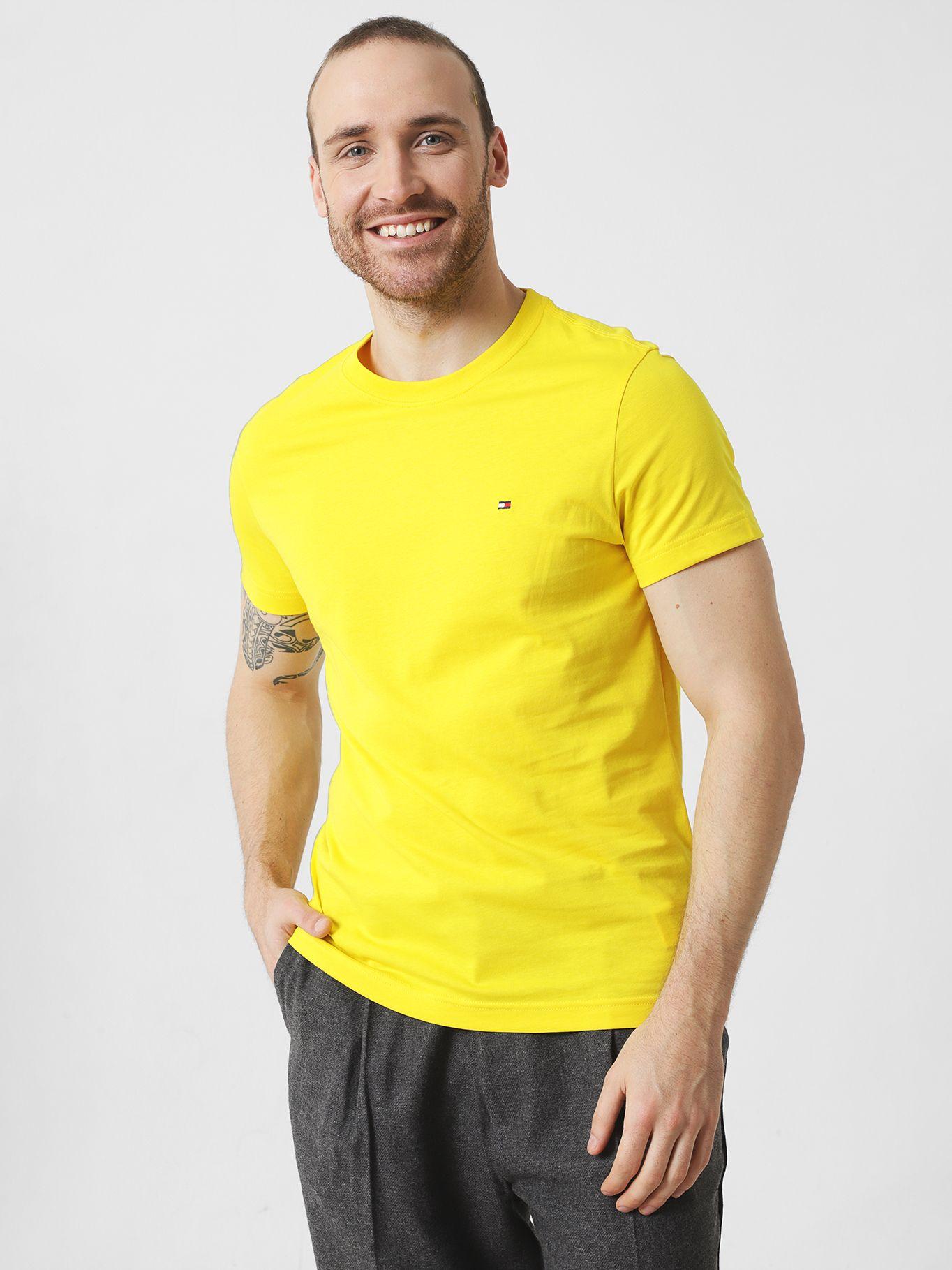 Polera Essential Cotton C-Neck Slim Fit Amarillo Tommy Hilfiger-0