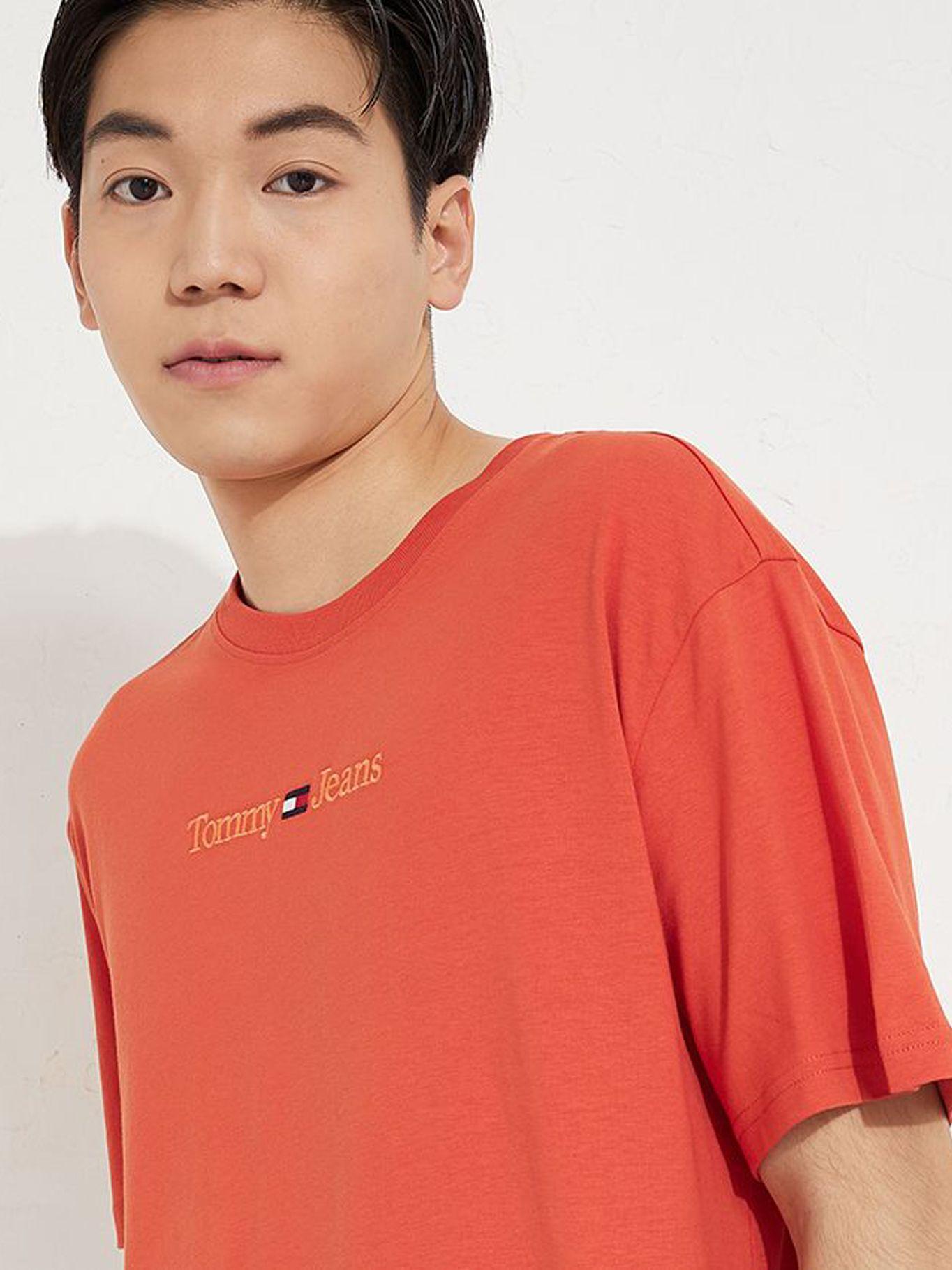 Polera Regular Small Logo Naranjo Tommy Jeans-2