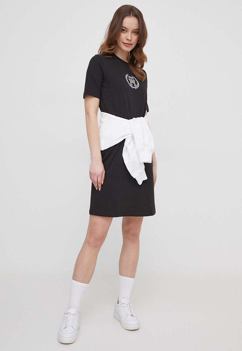 Vestido Con Logo Redondo Negro Tommy Hilfiger-1