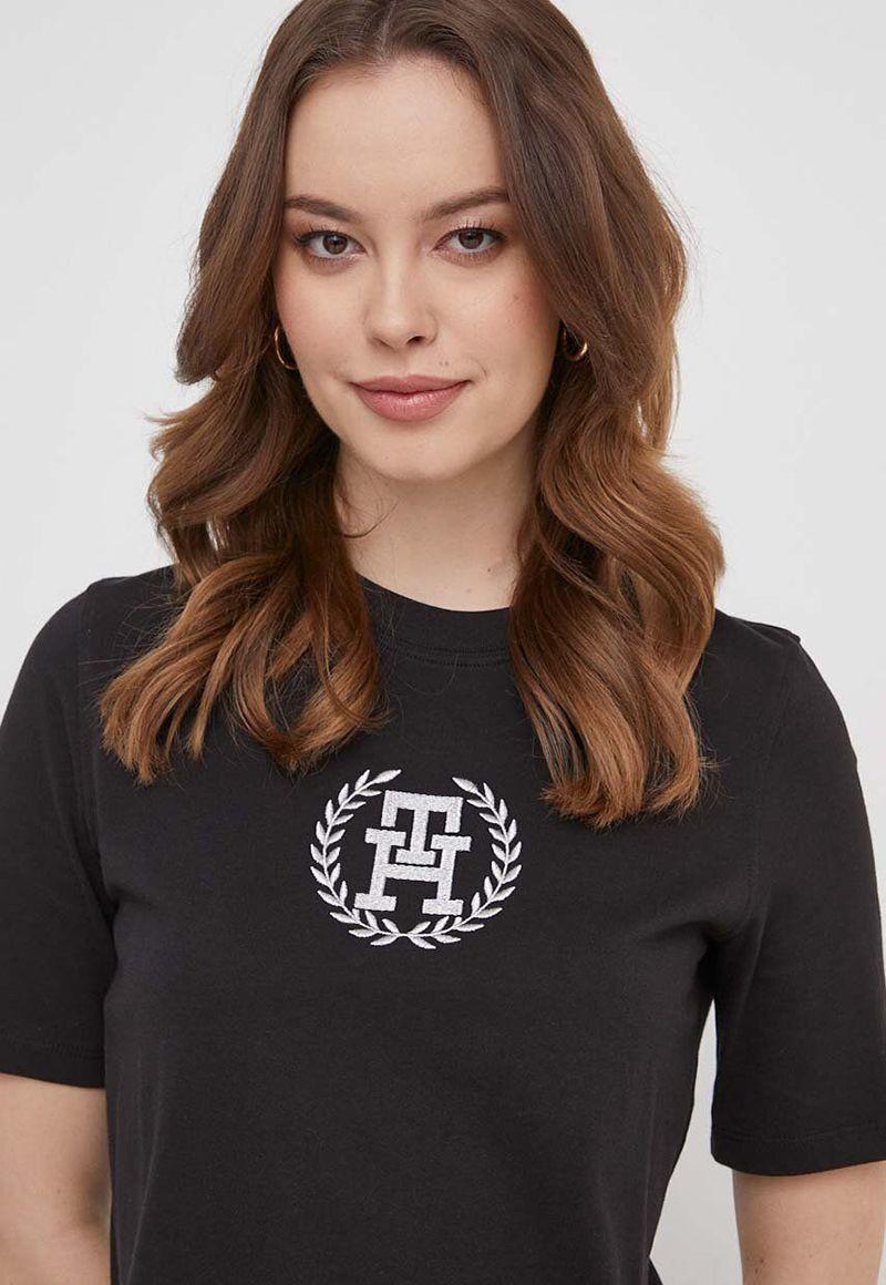 Vestido Con Logo Redondo Negro Tommy Hilfiger-3