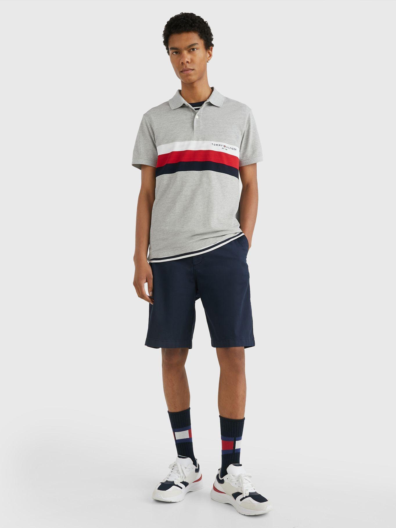 Polo Chest Colourblock Slim Fit Gris Tommy Hilfiger-1