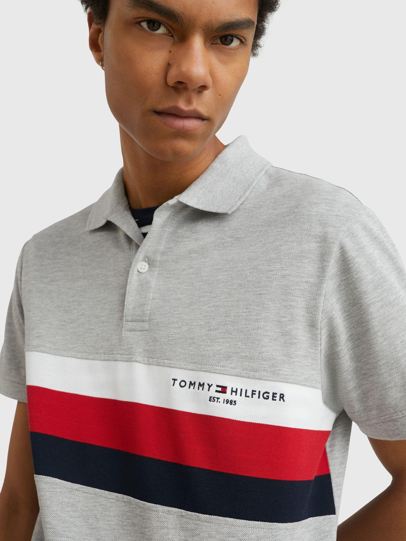 Polo Chest Colourblock Slim Fit Gris Tommy Hilfiger-3