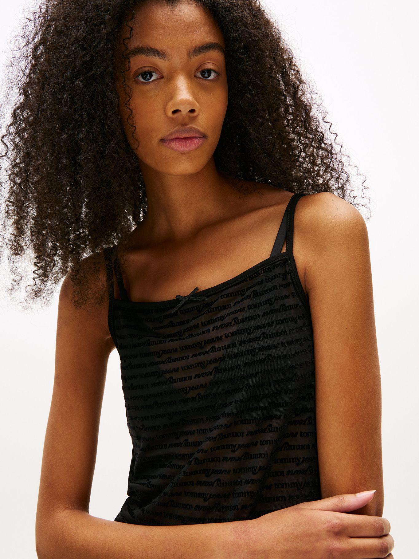 Polera De Malla Con Logo Negro BDS Tommy Jeans-3