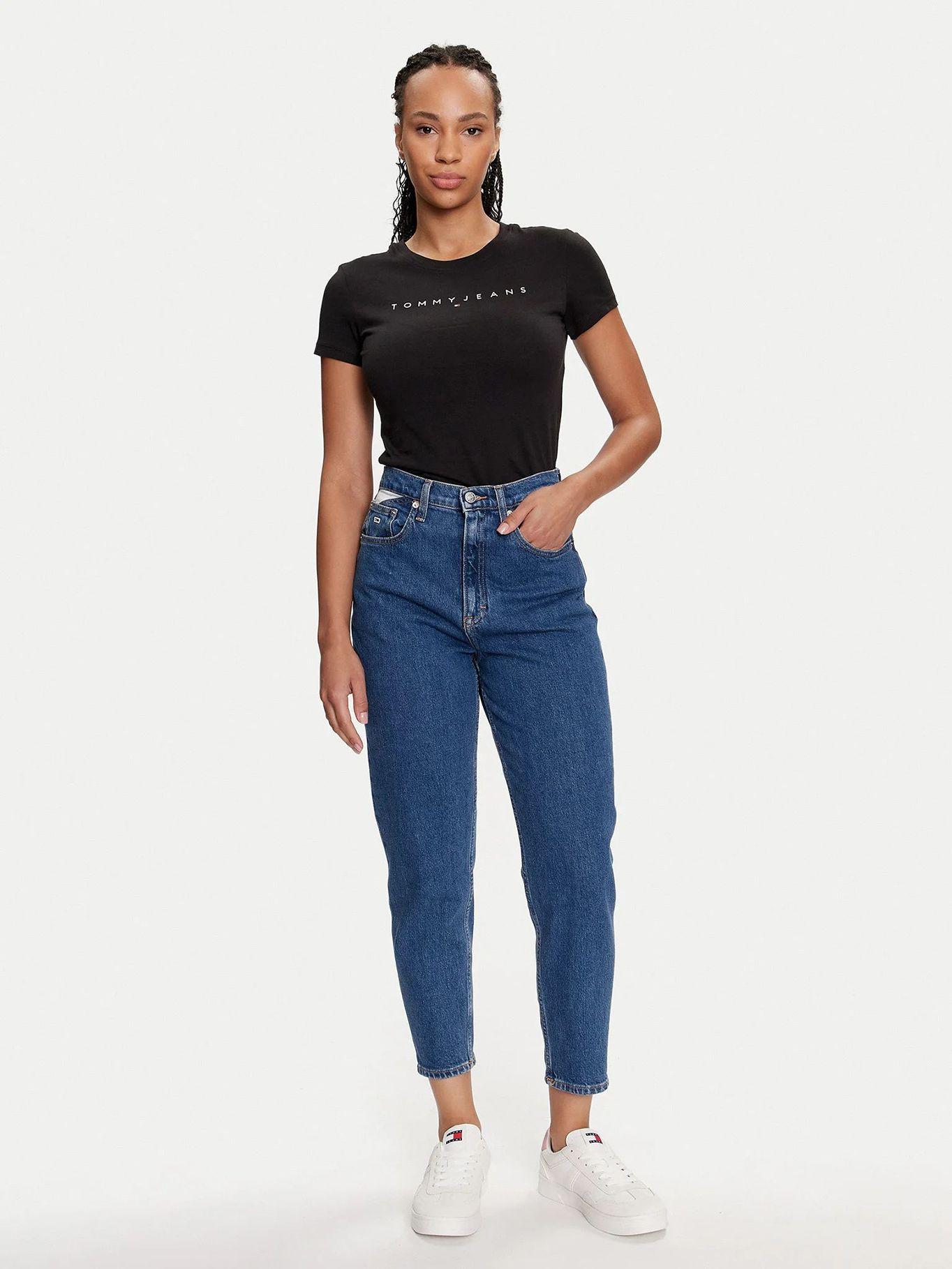 Polera Linear Con Logo Slim Fit Negro Tommy Jeans-1