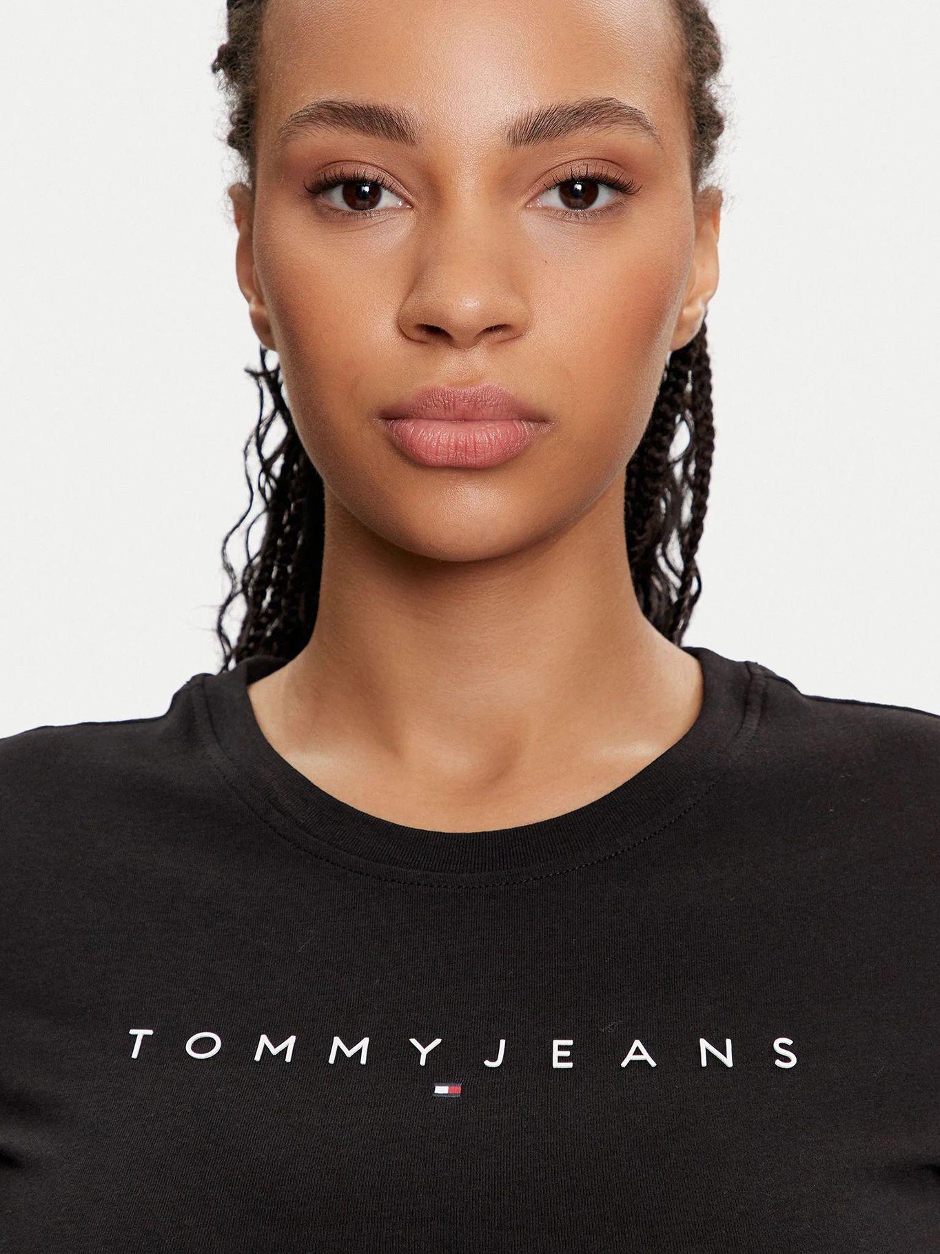 Polera Linear Con Logo Slim Fit Negro Tommy Jeans-4