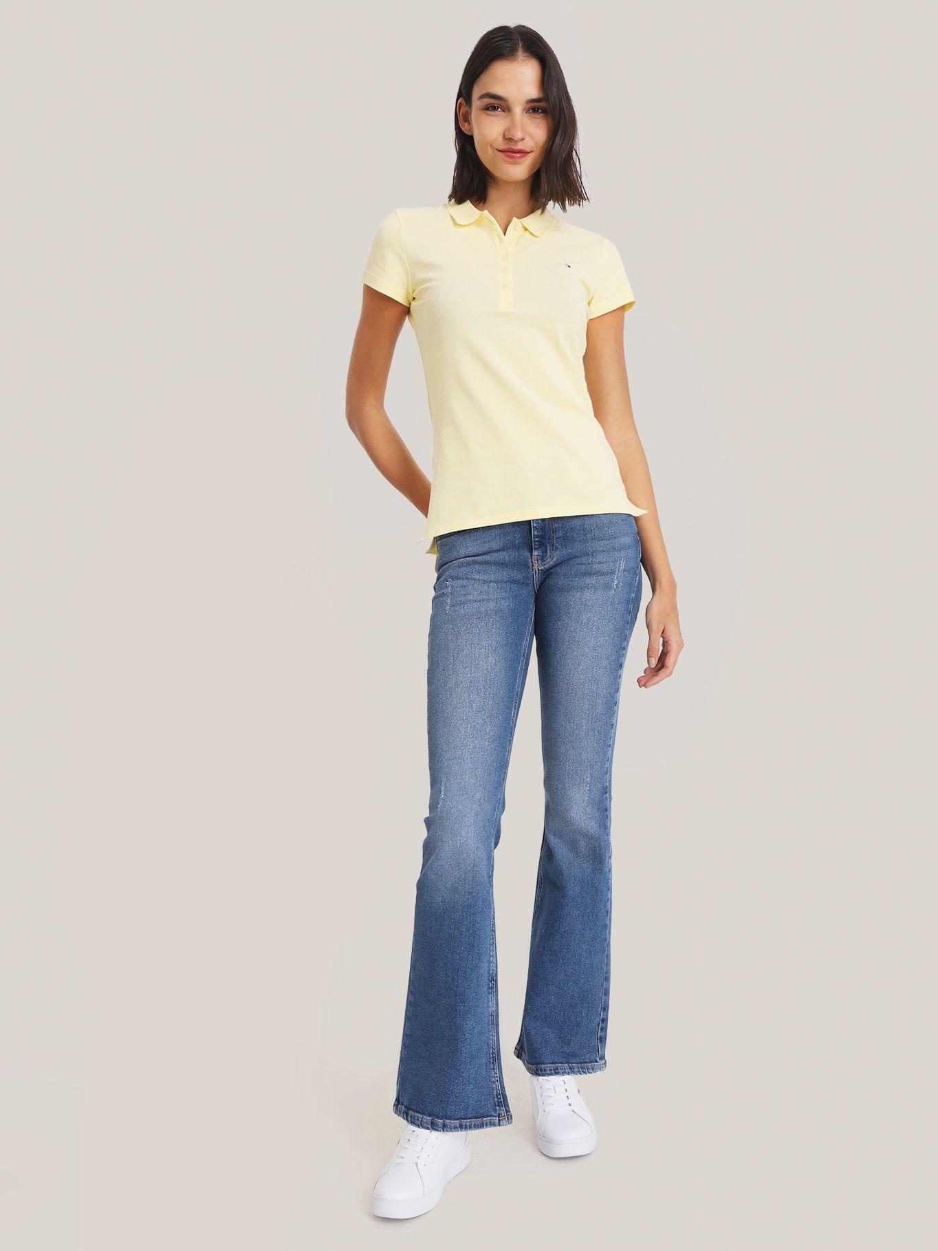 Polo Solid Slim Fit Con 5 Botones Amarillo Tommy Hilfiger-1