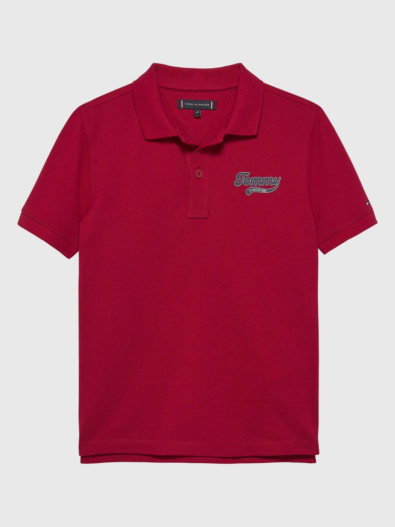 Polo Varsity Con Logo Gráfico Niño Rojo Tommy Hilfiger-0