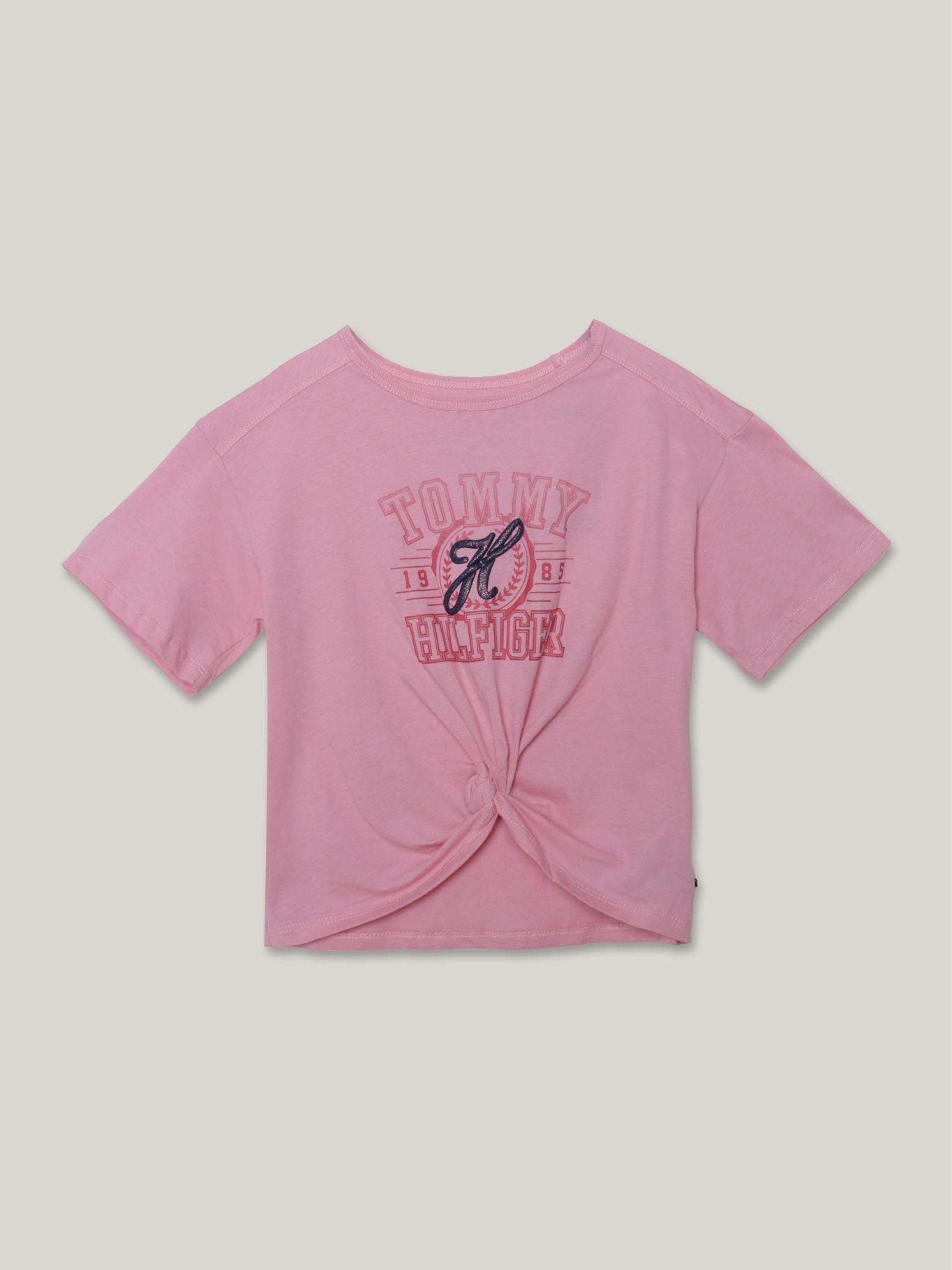 Polera De Niña Script Con Logo Rosado Tommy Hilfiger-0
