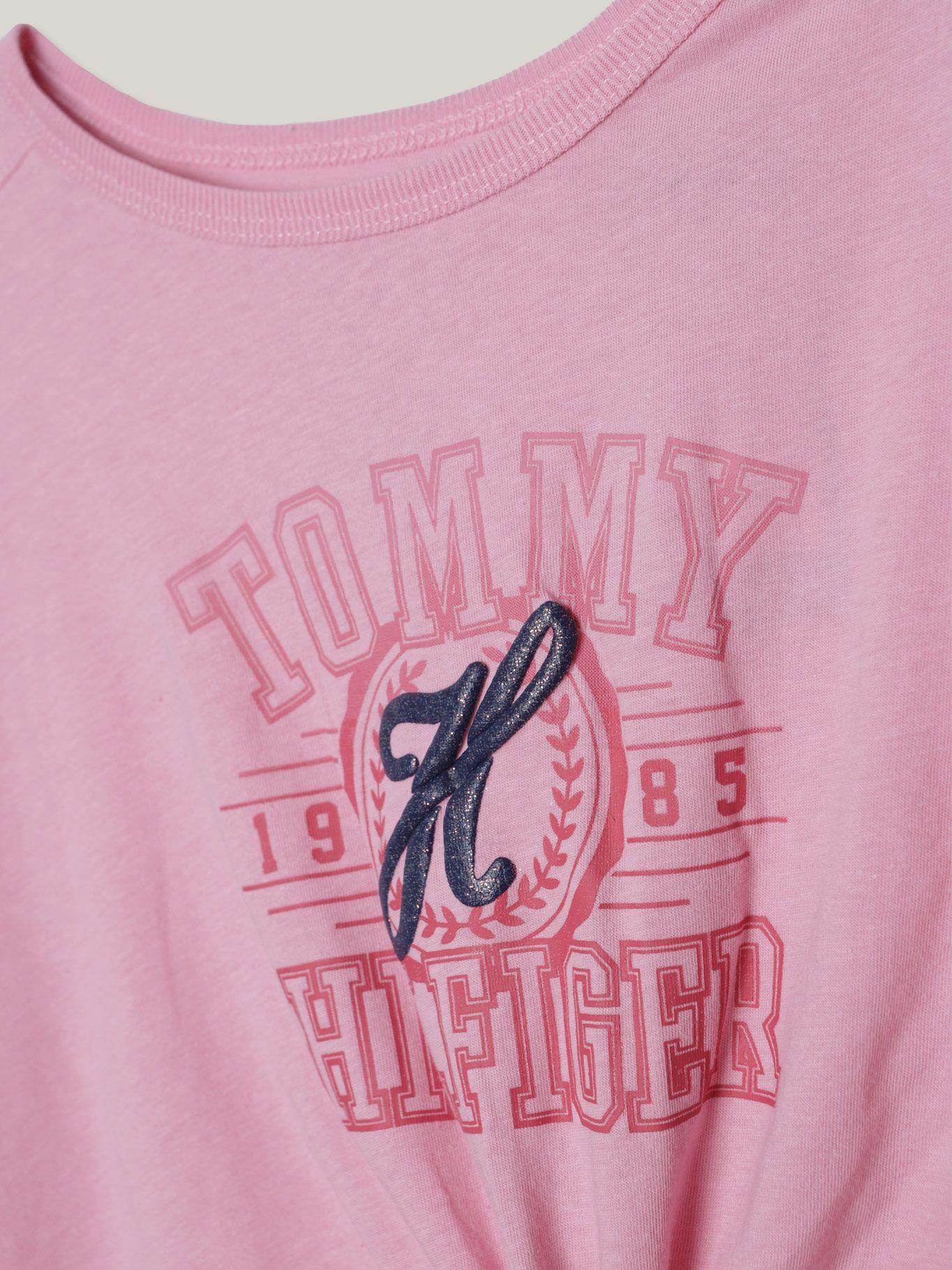 Polera De Niña Script Con Logo Rosado Tommy Hilfiger-3