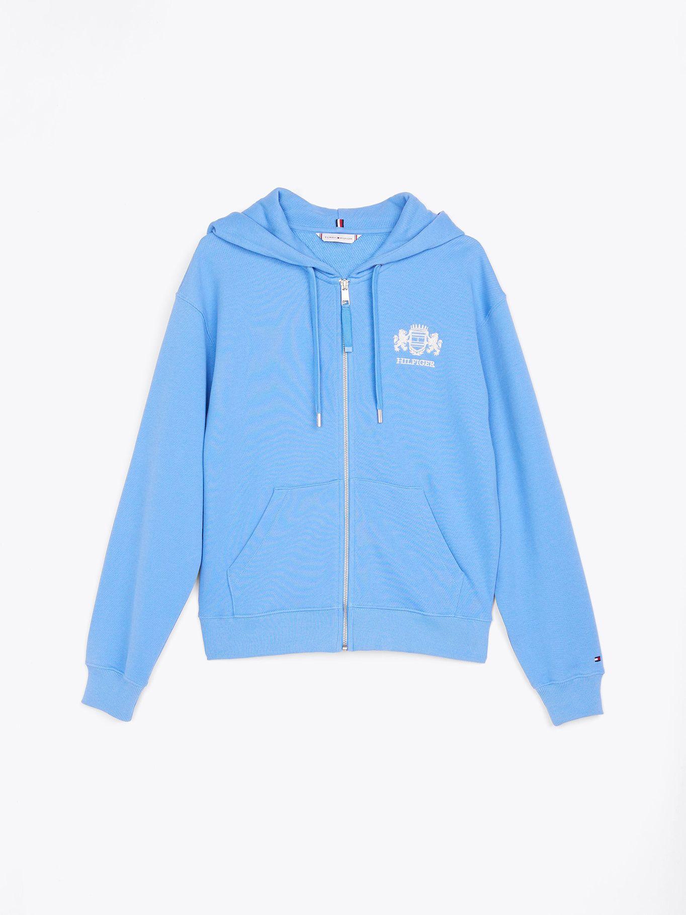 Polerón Hoodie Logo Varsity Con Cierre Celeste Tommy Hilfiger-4