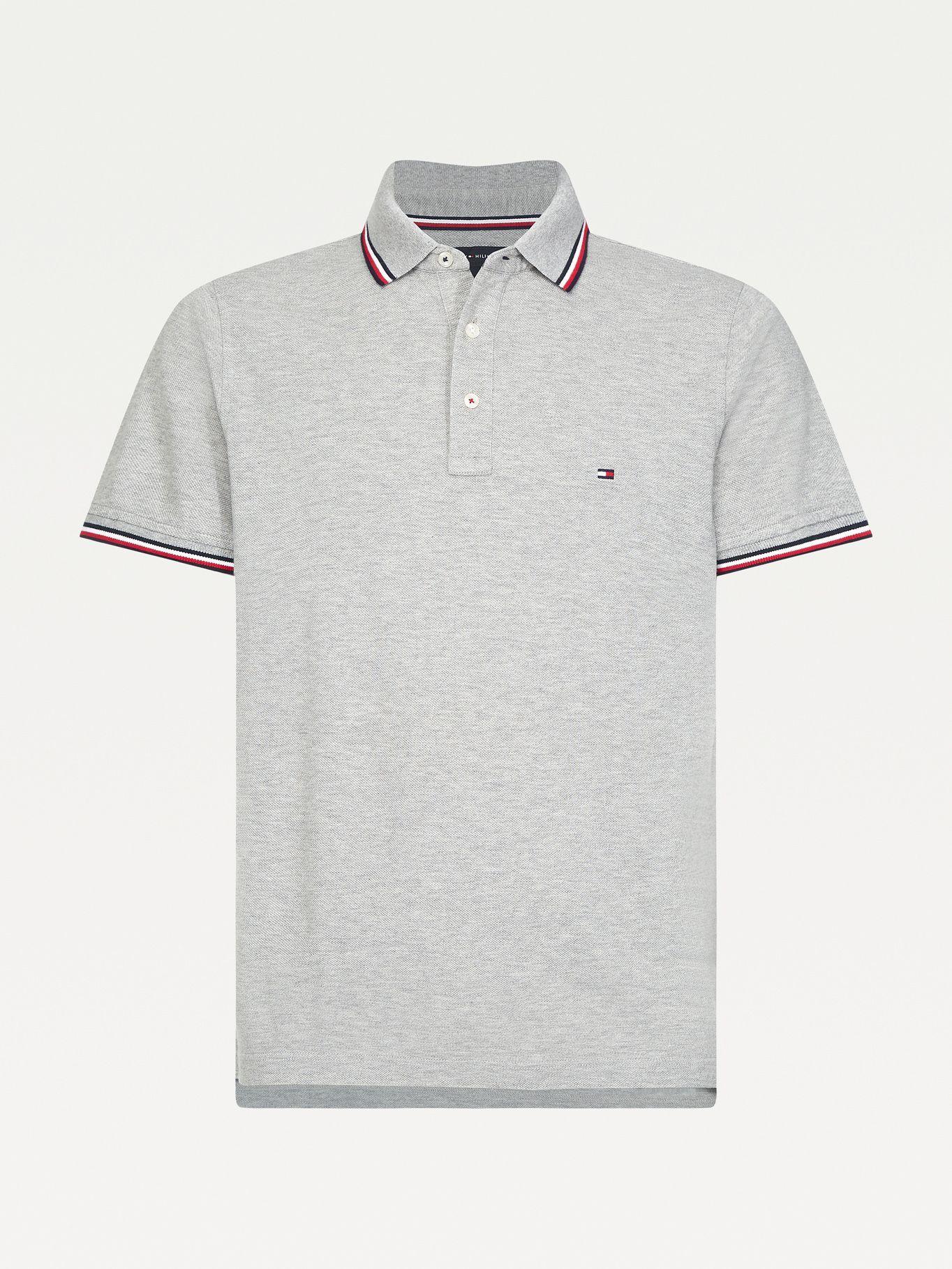 Polo Slim Fit Con Cuello Ribeteado Gris Tommy Hilfiger-3