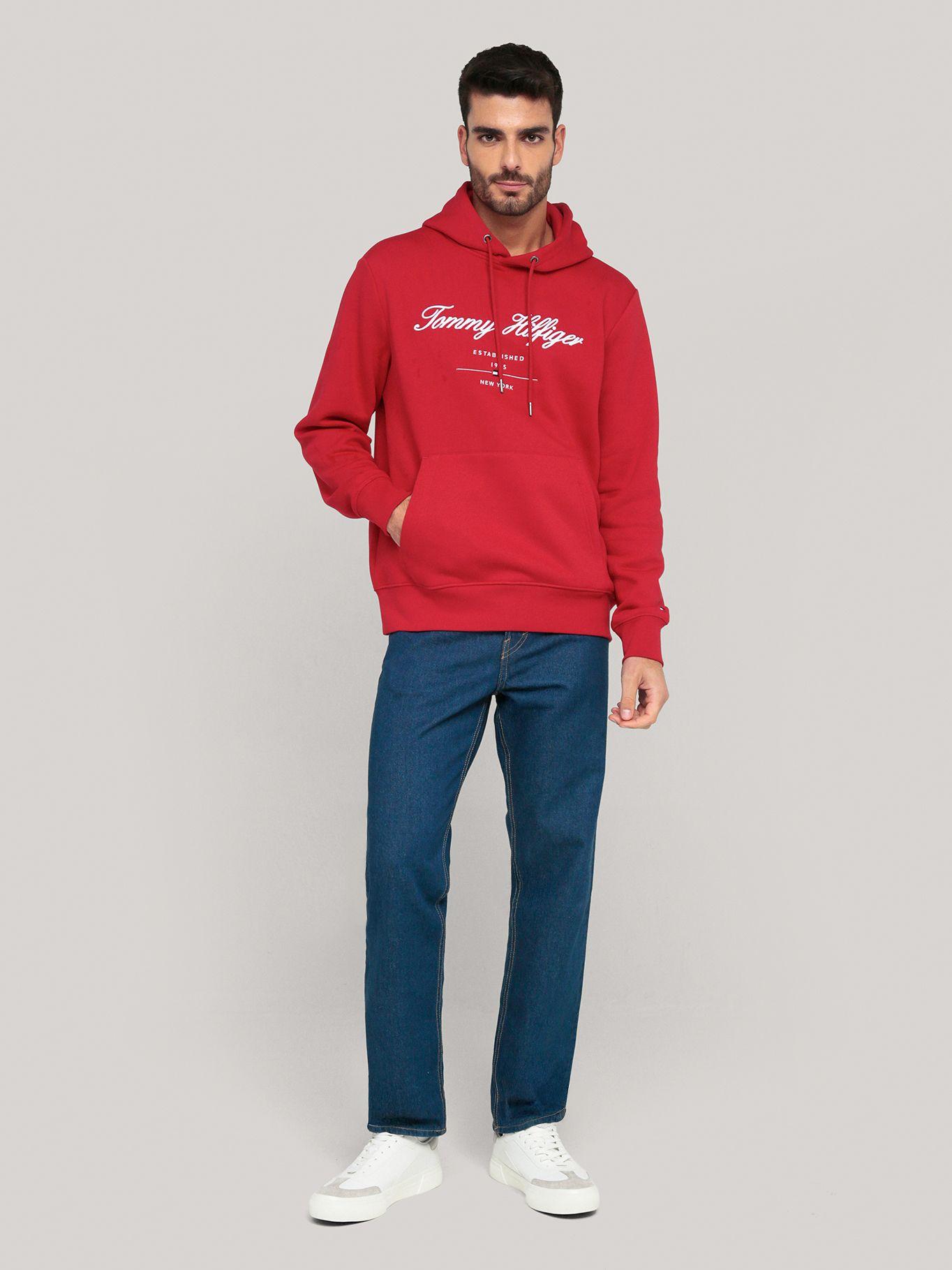 Polerón Hoodie Script Logo Rojo Tommy Hilfiger-1