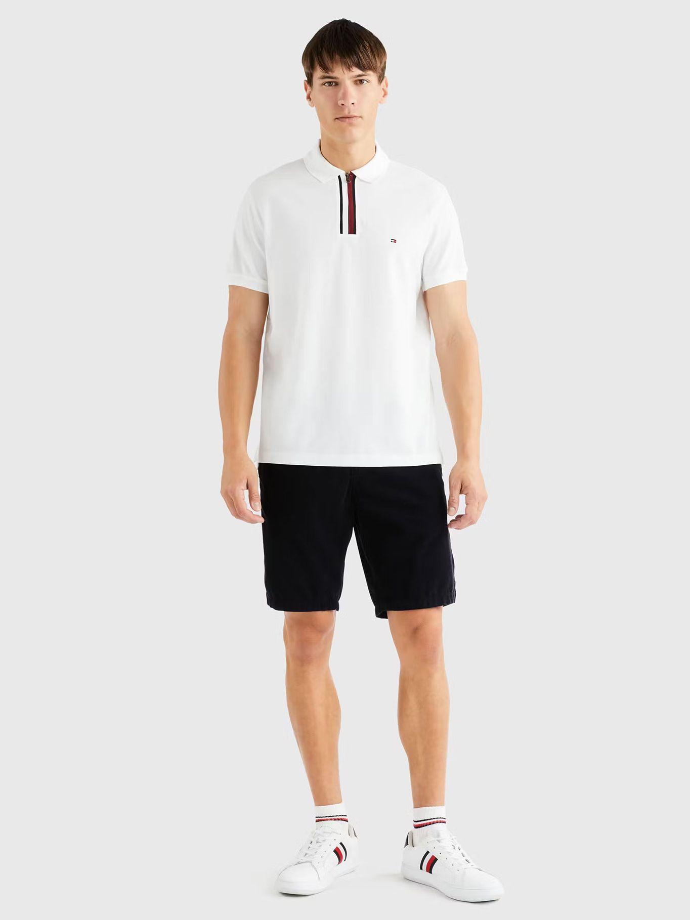 Polo Con Cierre Corte Regular Blanco Tommy Hilfiger-1