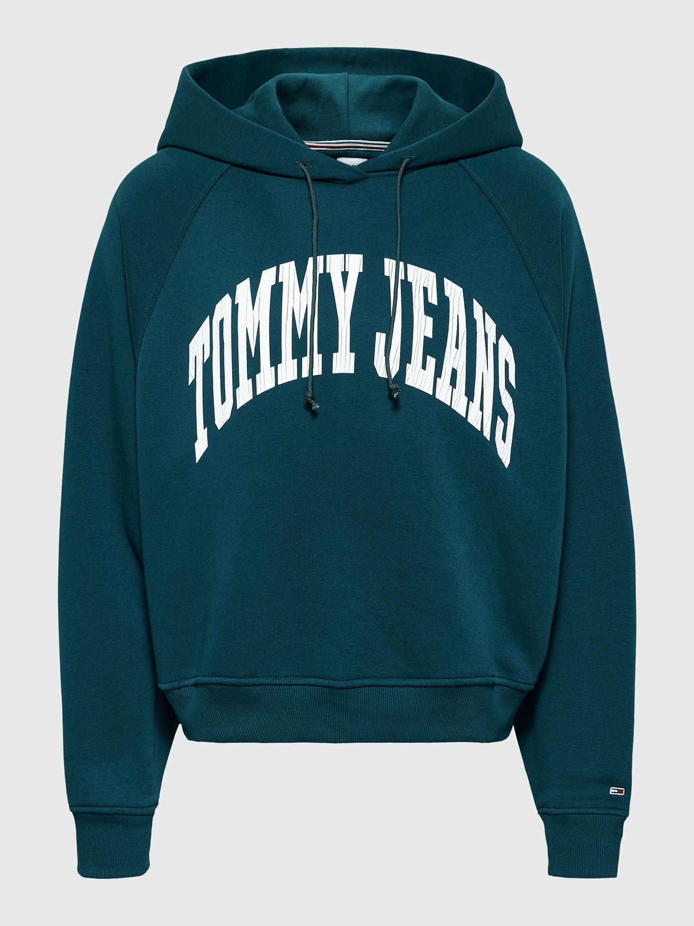 Polerón Hoodie Estilo Universitario Verde Tommy Hilfiger-4