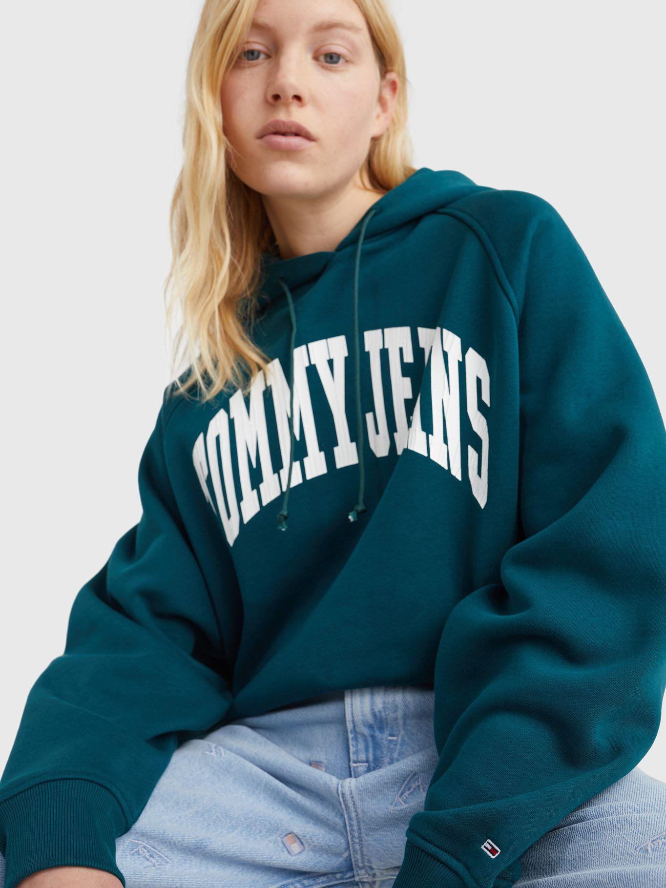 Polerón Hoodie Estilo Universitario Verde Tommy Hilfiger-2