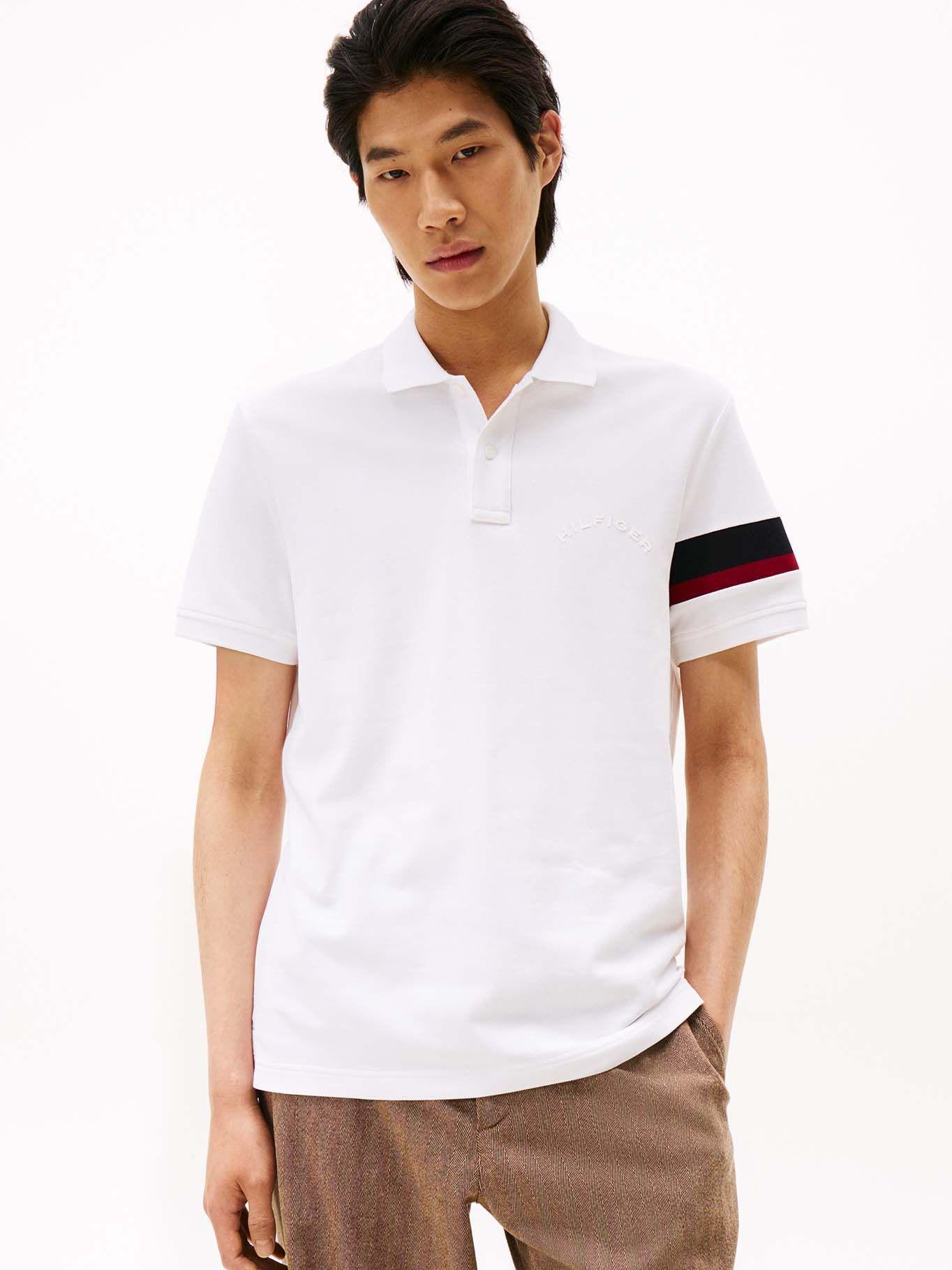 Polo Regular Fit Stripe Logo Blanco Tommy Hilfiger-0