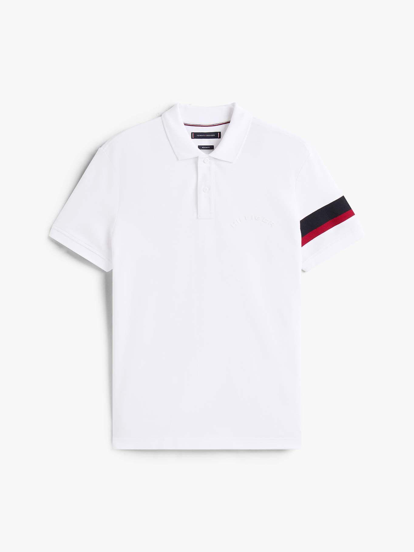 Polo Regular Fit Stripe Logo Blanco Tommy Hilfiger-4