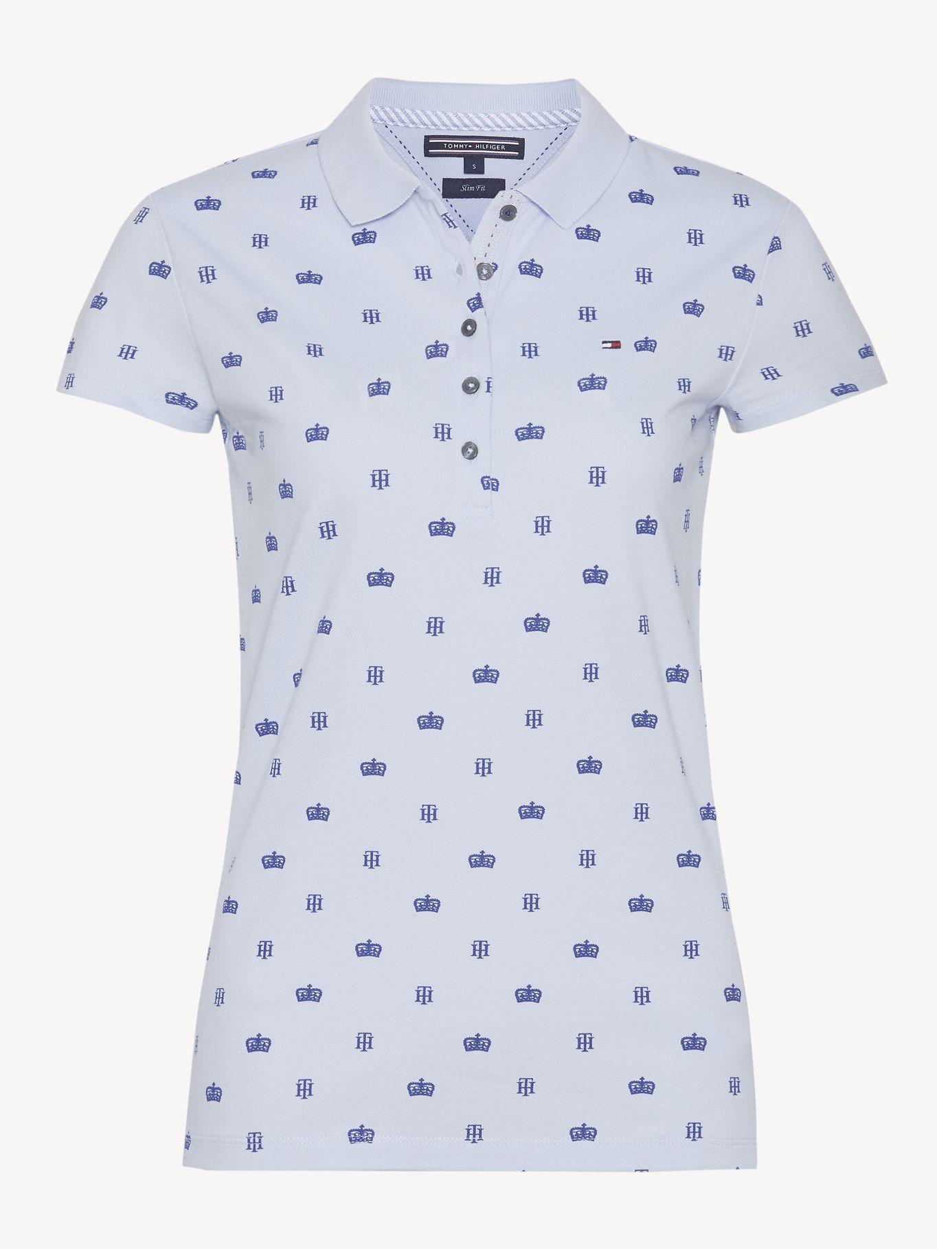 Polo New Chiara Flag Print Celeste Tommy Hilfiger-3