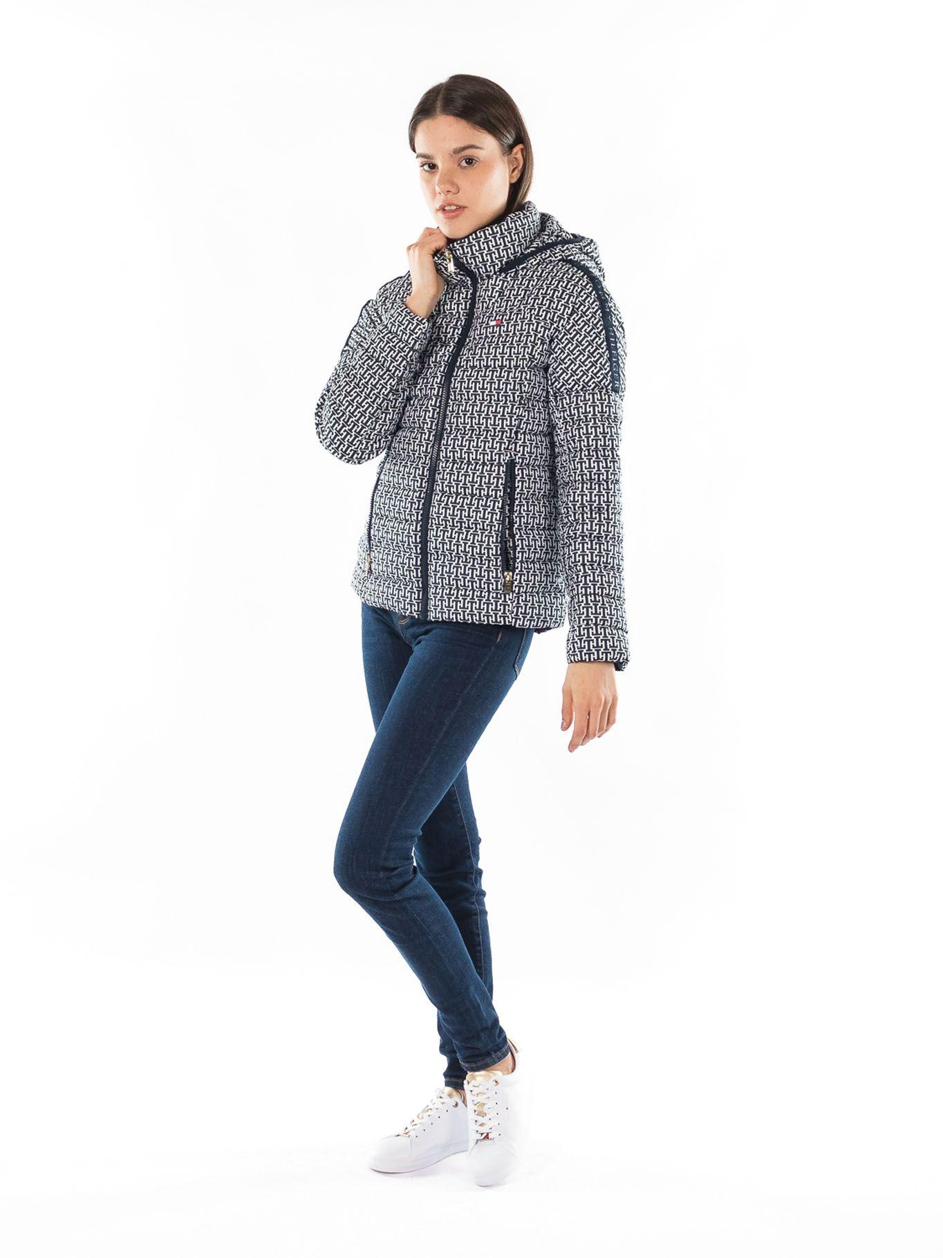 Parka Packable Monogram Con Gorro Negro Tommy Hilfiger-1