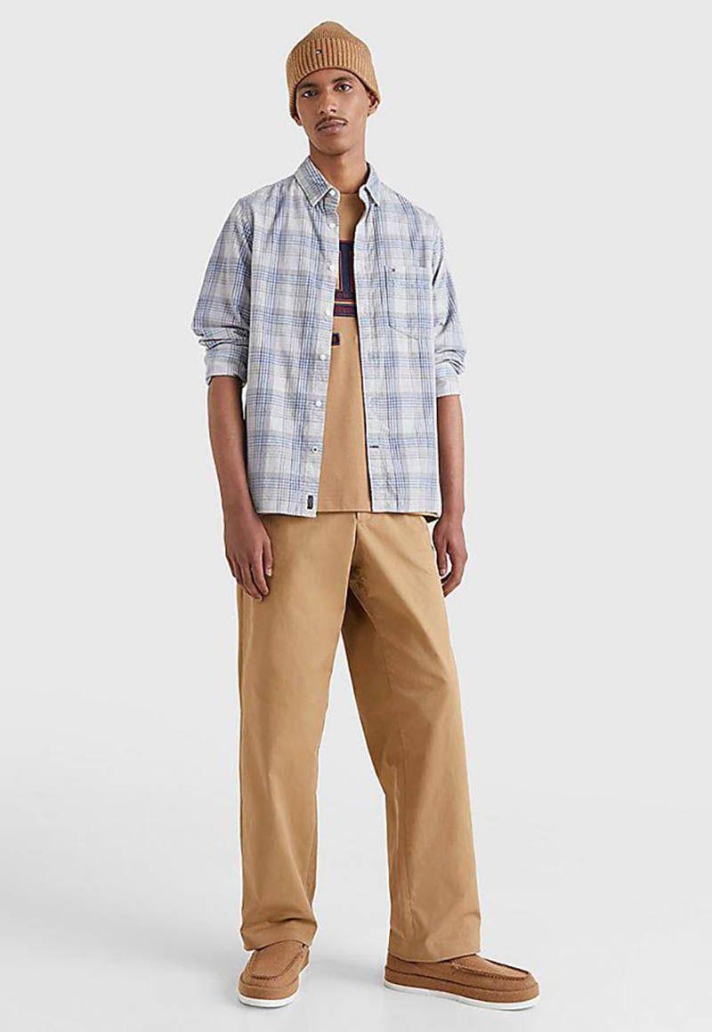 Camisa De Corduroy A Rayas Slim Fit Gris Tommy Hilfiger-1