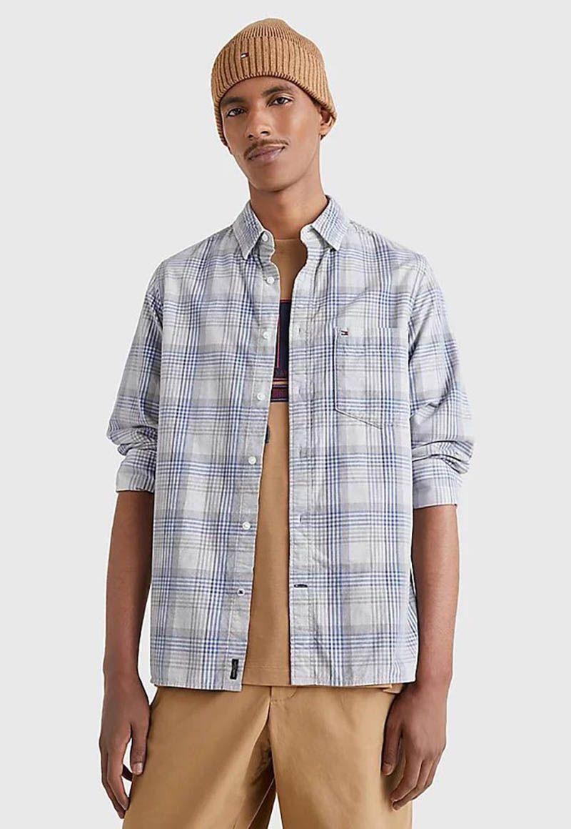 Camisa De Corduroy A Rayas Slim Fit Gris Tommy Hilfiger-0