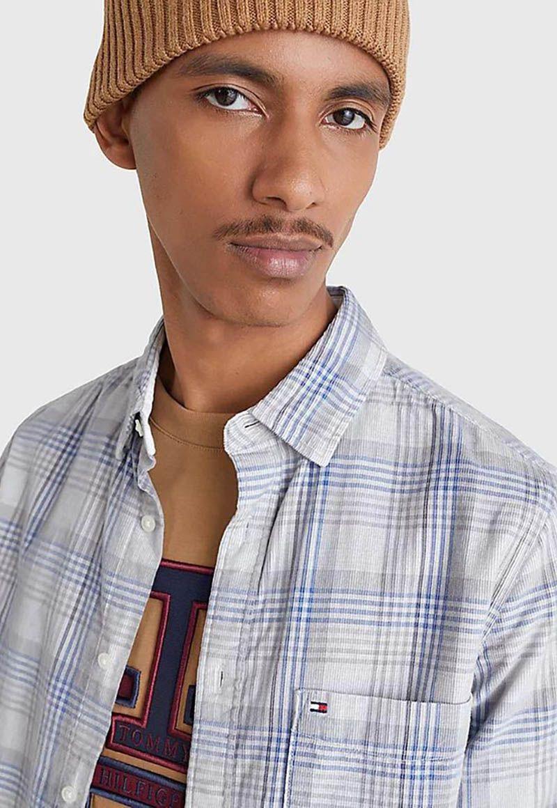 Camisa De Corduroy A Rayas Slim Fit Gris Tommy Hilfiger-4