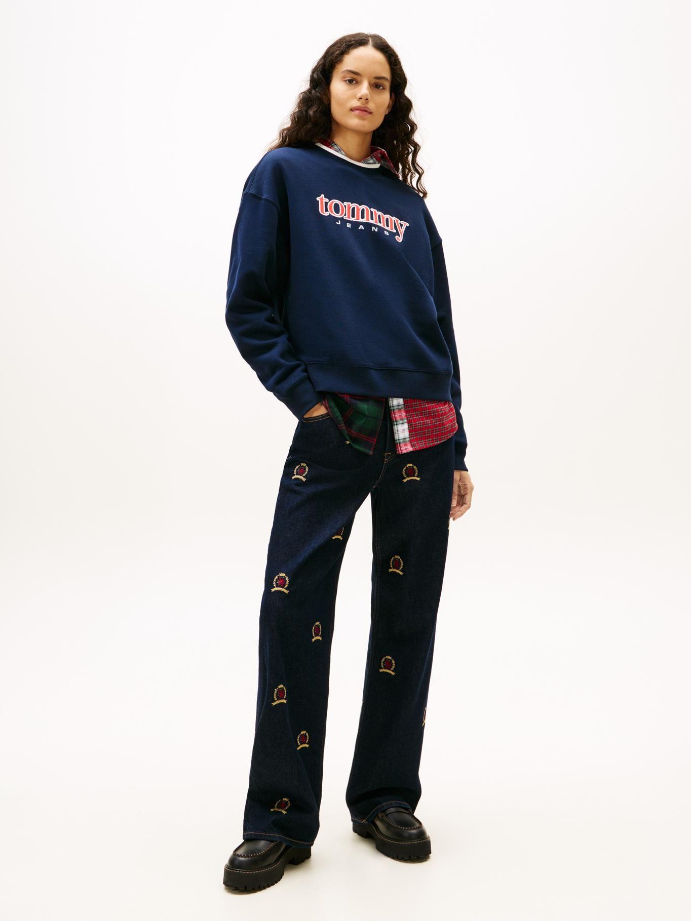 Polerón Con Logo Relaxed Fit Tommy Jeans Azul-1