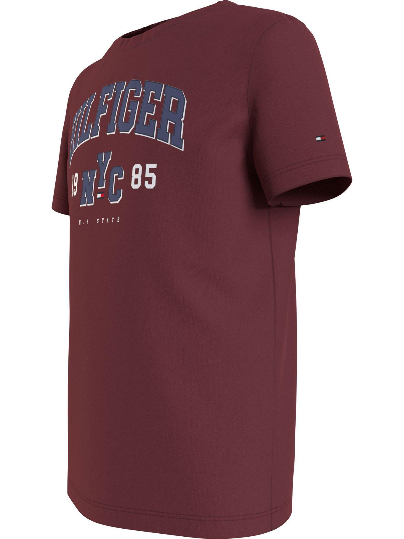 Polera Print Varsity Burdeo Tommy Hilfiger MY2-2