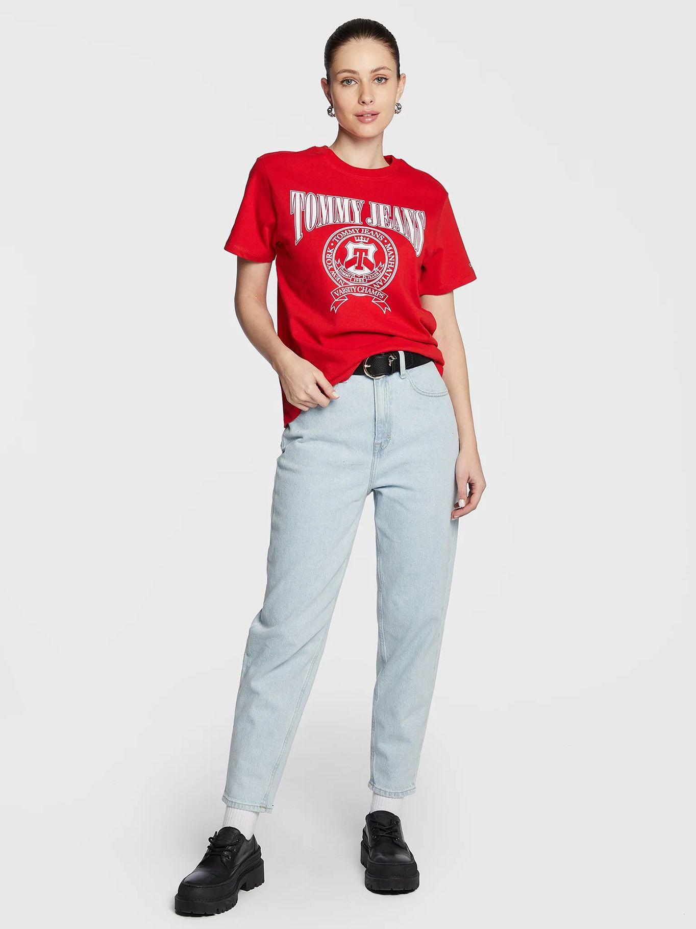 Polera Relaxed Logo Varsity Rojo Tommy Jeans-1