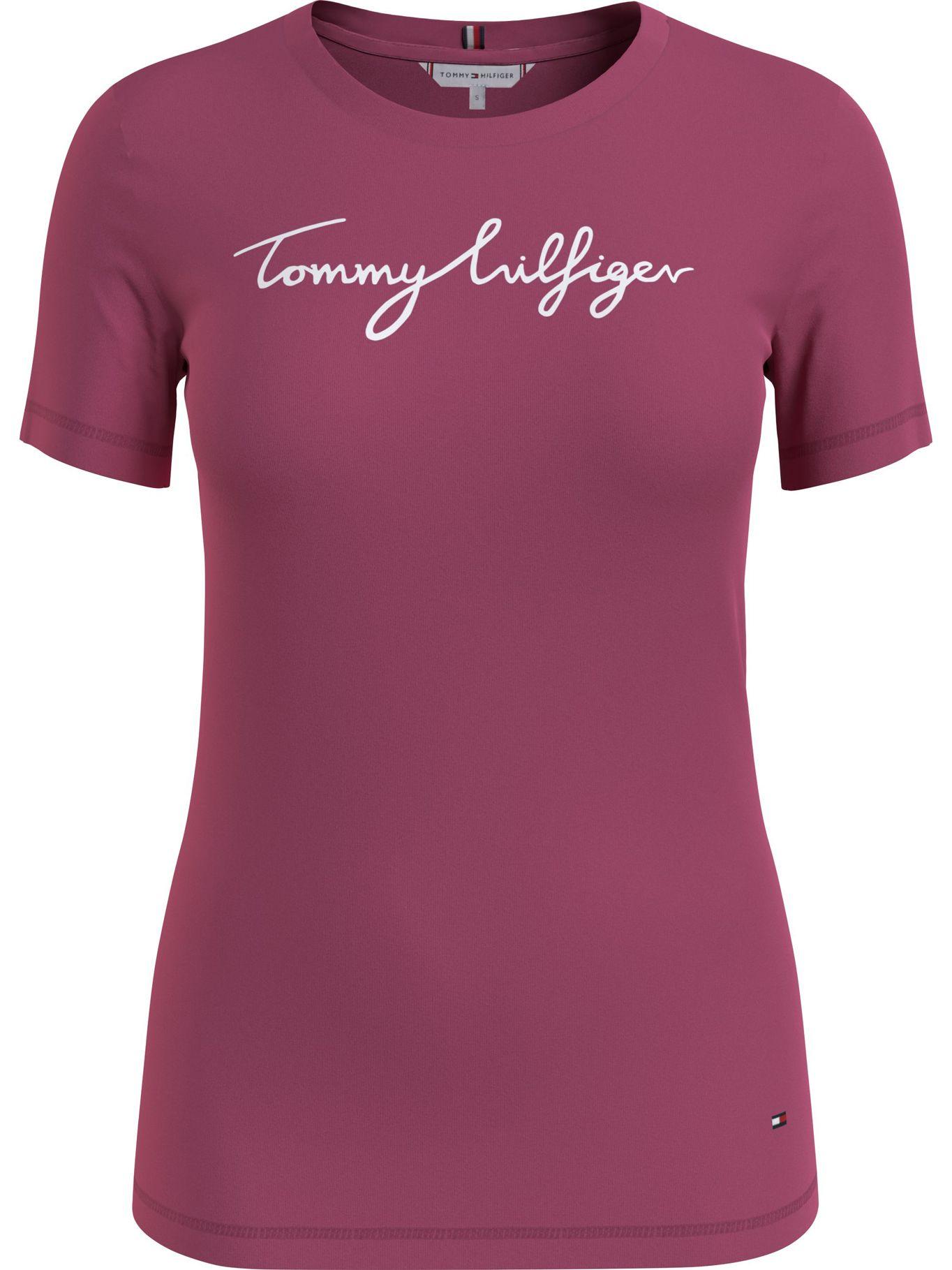 Polera Logo Diseño Gráfico Guinda Tommy Hilfiger-0