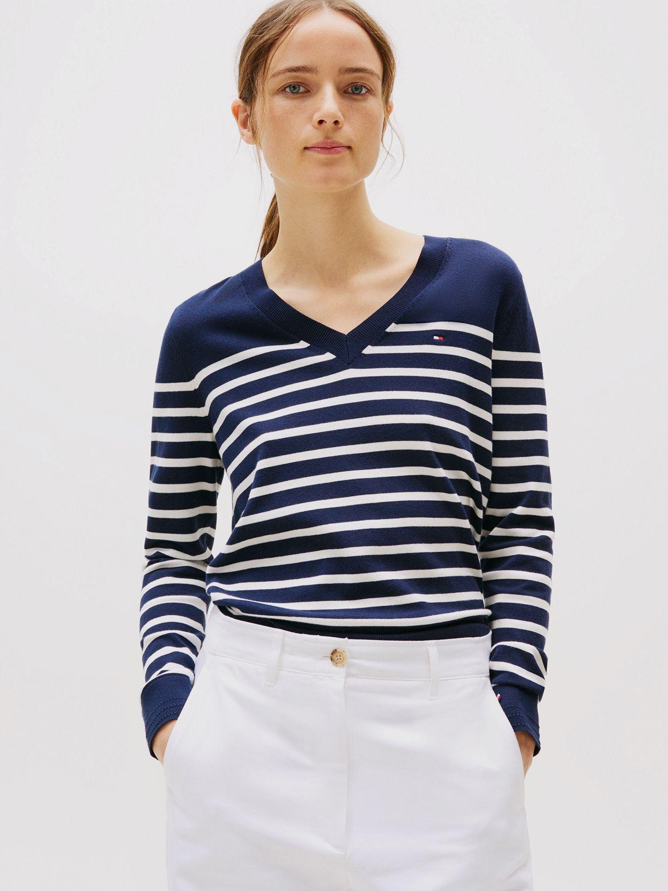 Sweater Solid V-Neck Azul Tommy Hilfiger-0
