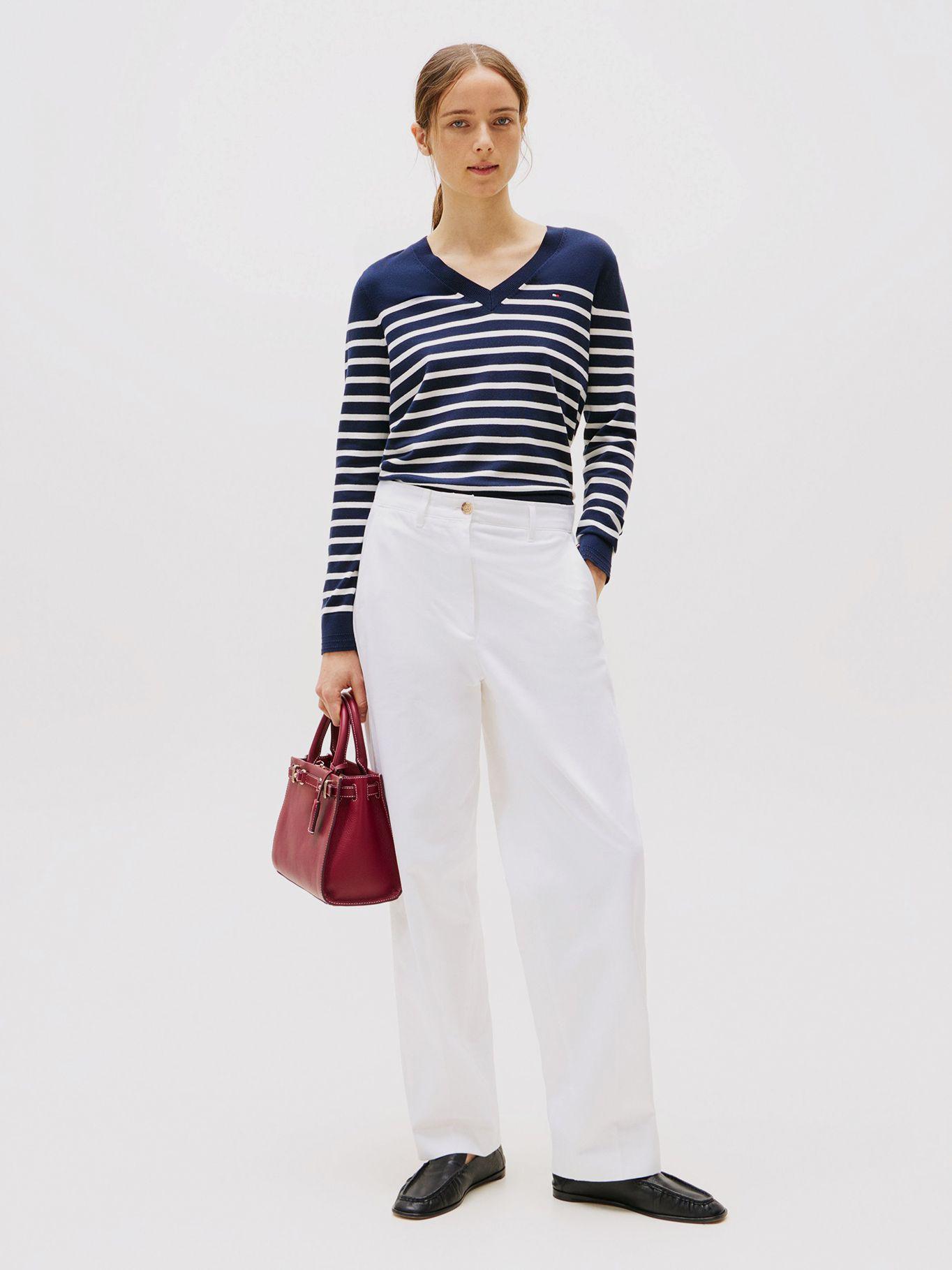 Sweater Solid V-Neck Azul Tommy Hilfiger-1