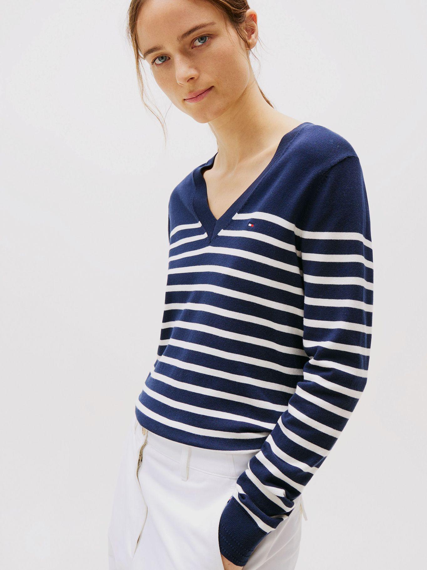 Sweater Solid V-Neck Azul Tommy Hilfiger-3