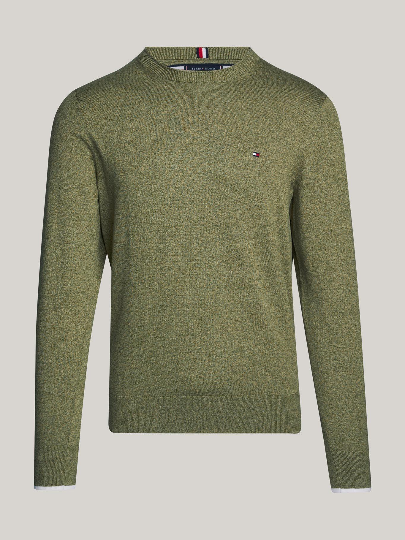 Sweater De Punto Mouliné C-Neck Verde Tommy Hilfiger-4