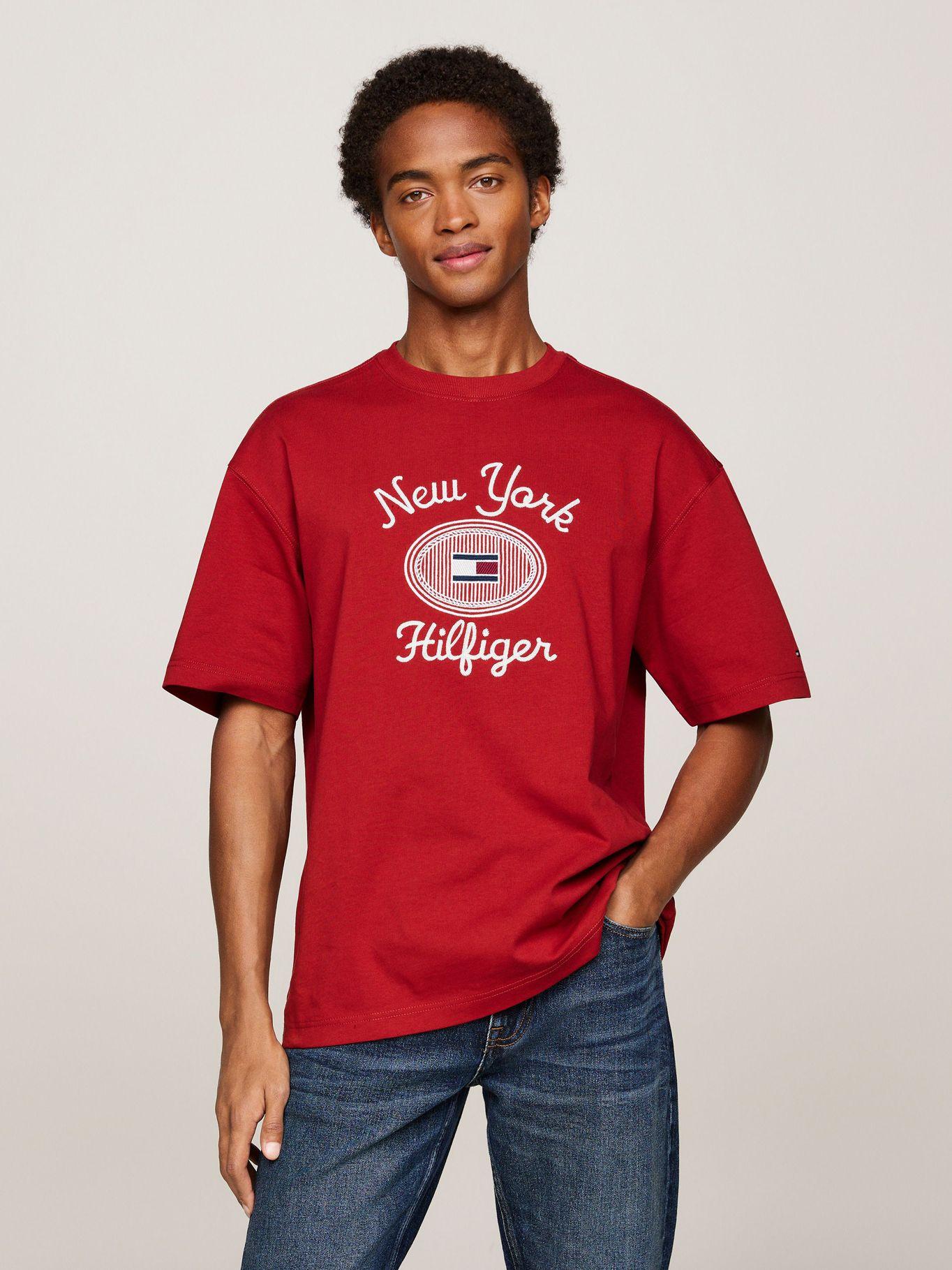 Polera Con Logo Nyc Bordado Rojo Tommy Hilfiger-0