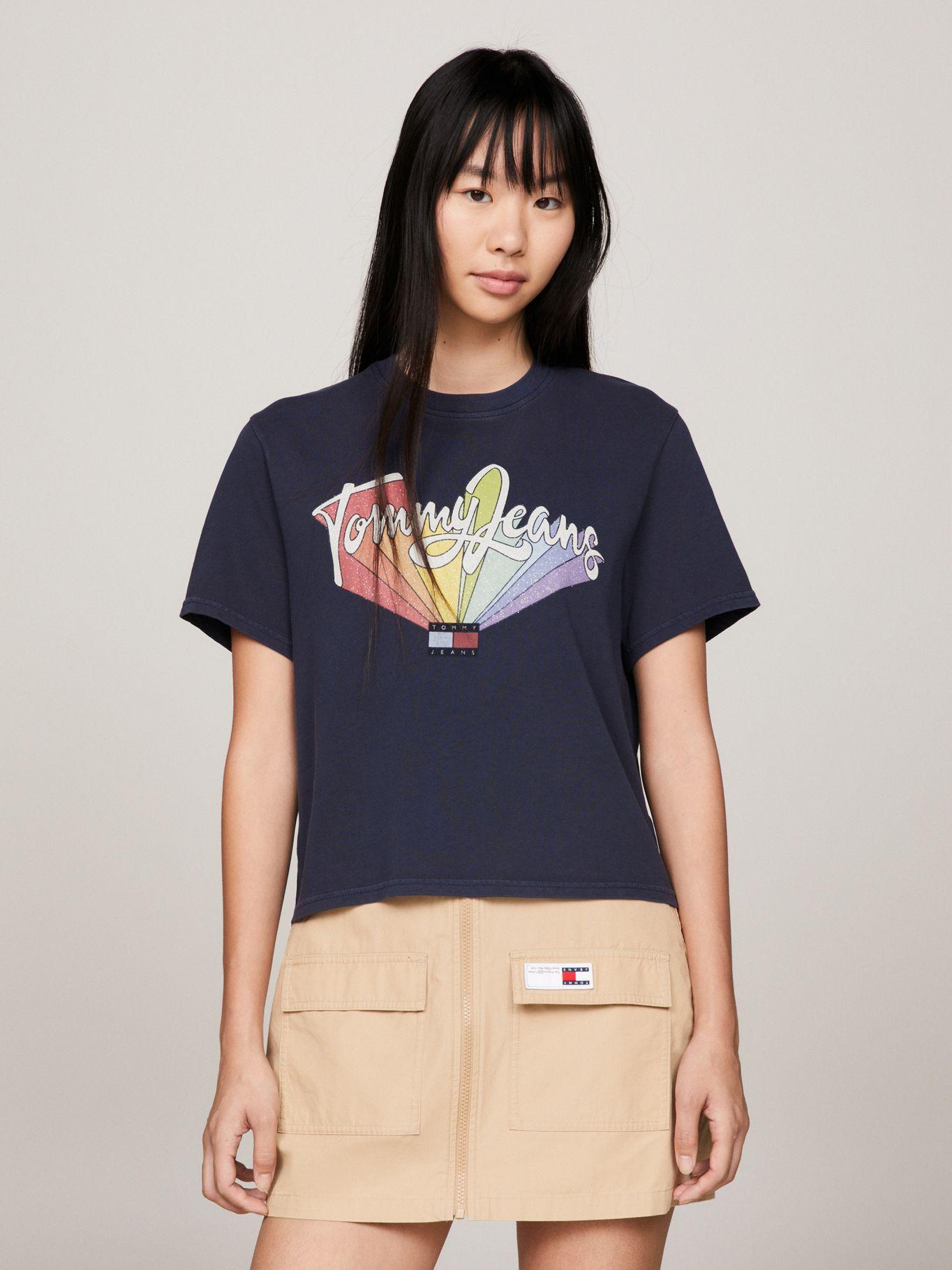 POLERA RELADEX LOGO ARCOIRIS AZUL TOMMY JEANS-0