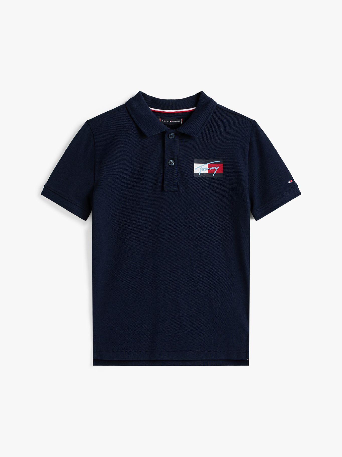 Polo Con Logo Distintivo Azul Tommy Hilfiger-4