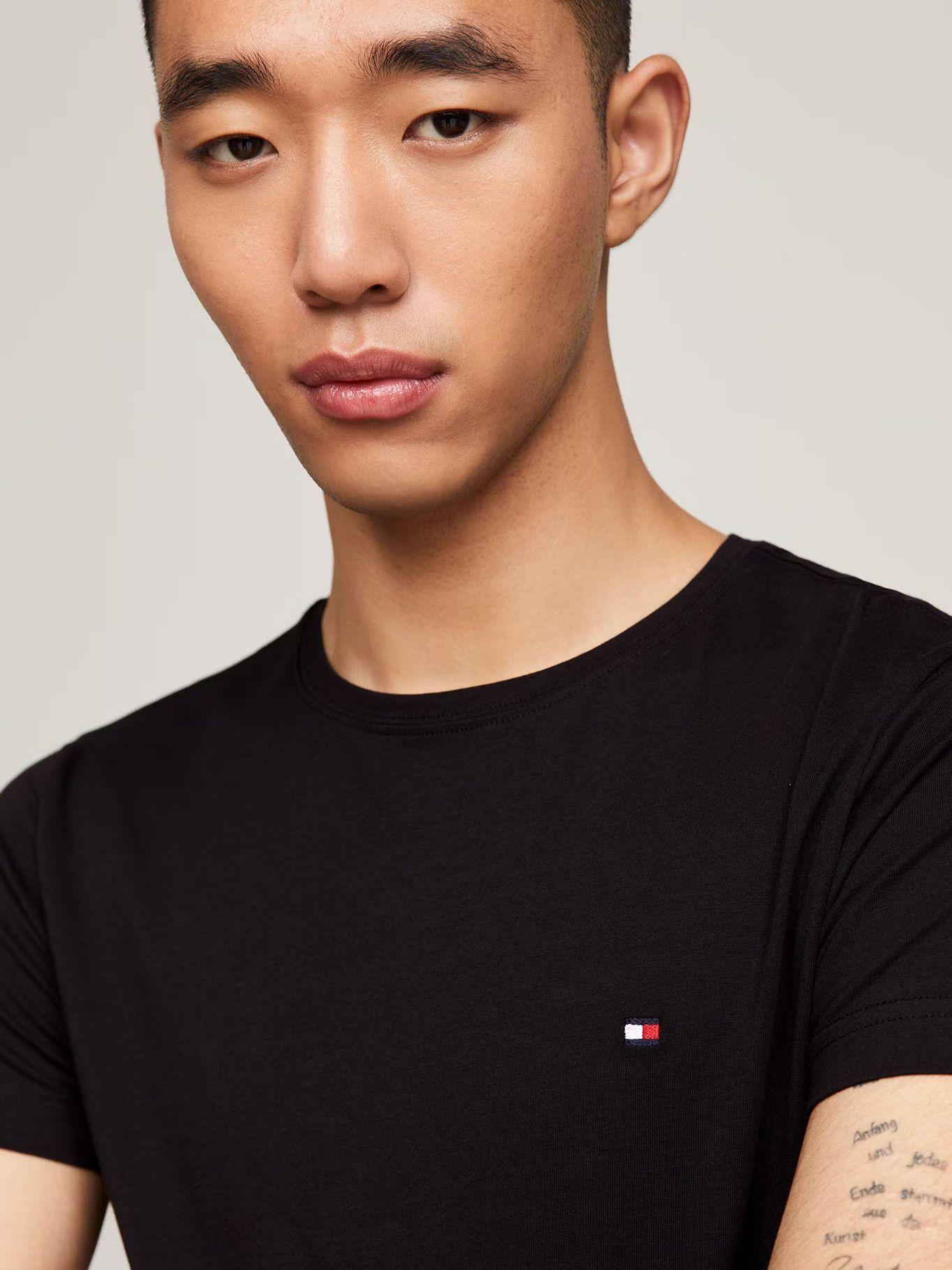 Polera Cotton/C-Neck Slim Fit Negro Tommy Hilfiger-3