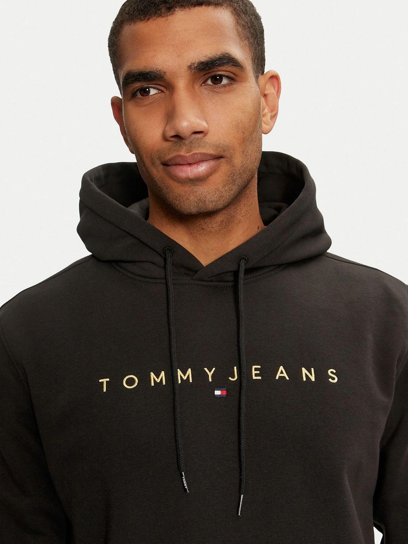 Polerón Hoodie Con Logo Bordado Negro Tommy Jeans-3
