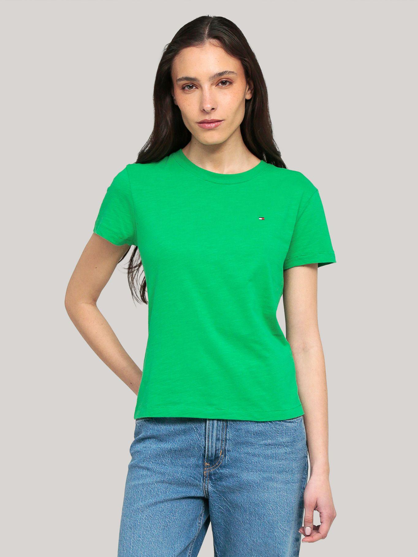 Polera De Corte Regular Con Logo Verde Tommy Hilfiger-0