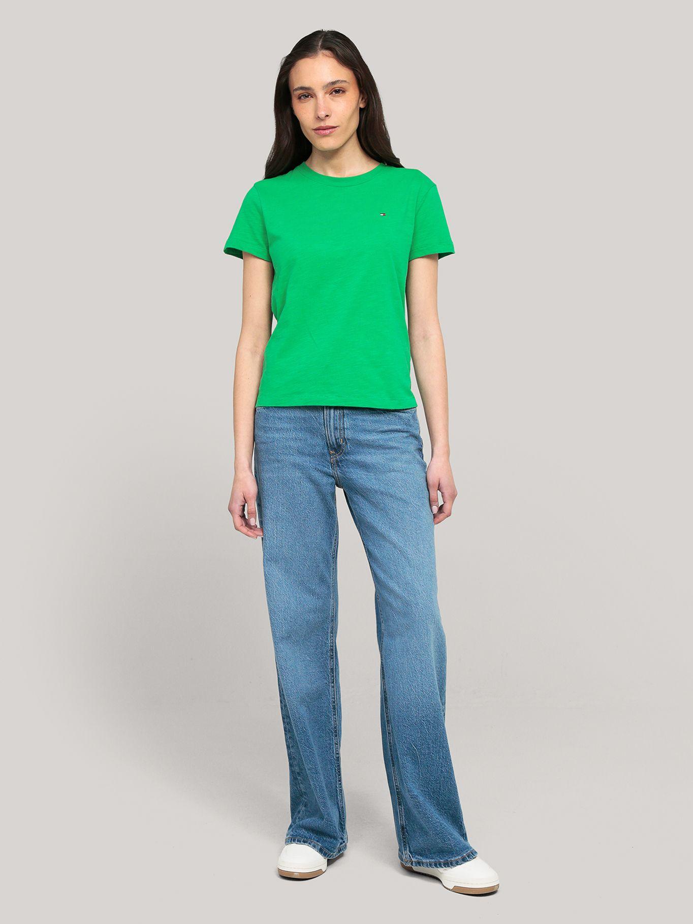 Polera De Corte Regular Con Logo Verde Tommy Hilfiger-1