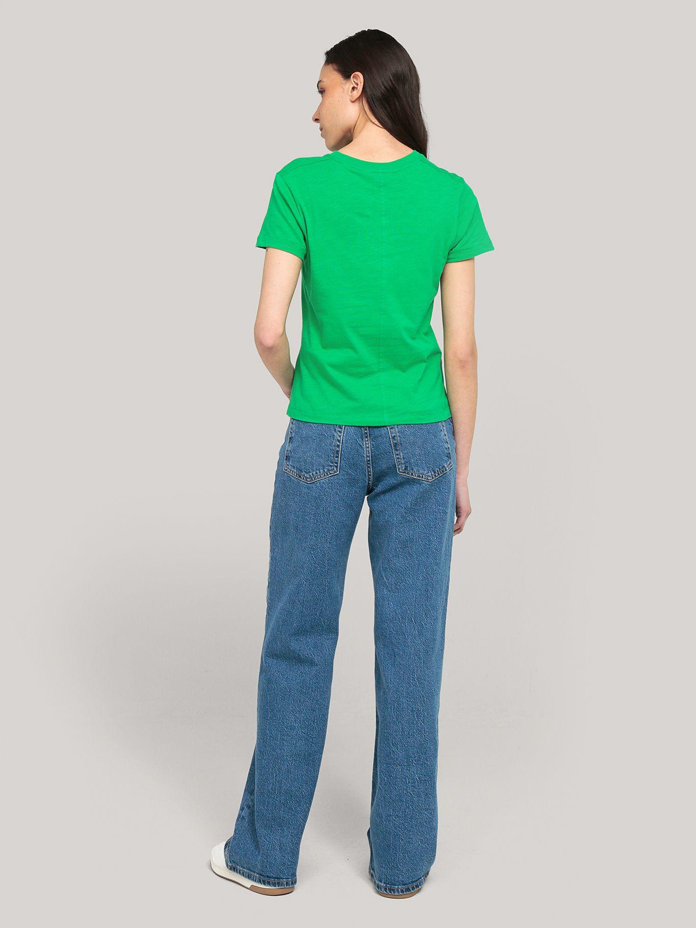 Polera De Corte Regular Con Logo Verde Tommy Hilfiger-2