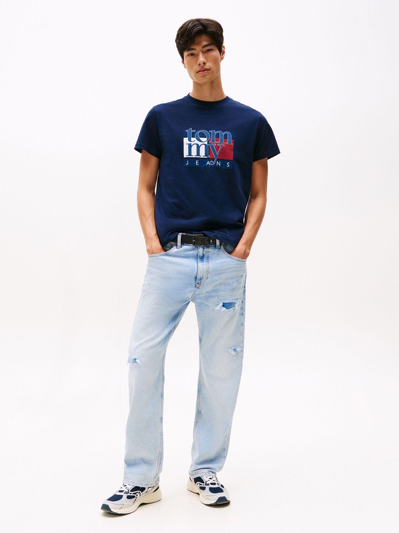 Polera Slim Con Logo Gráfico Azul Tommy Jeans-1