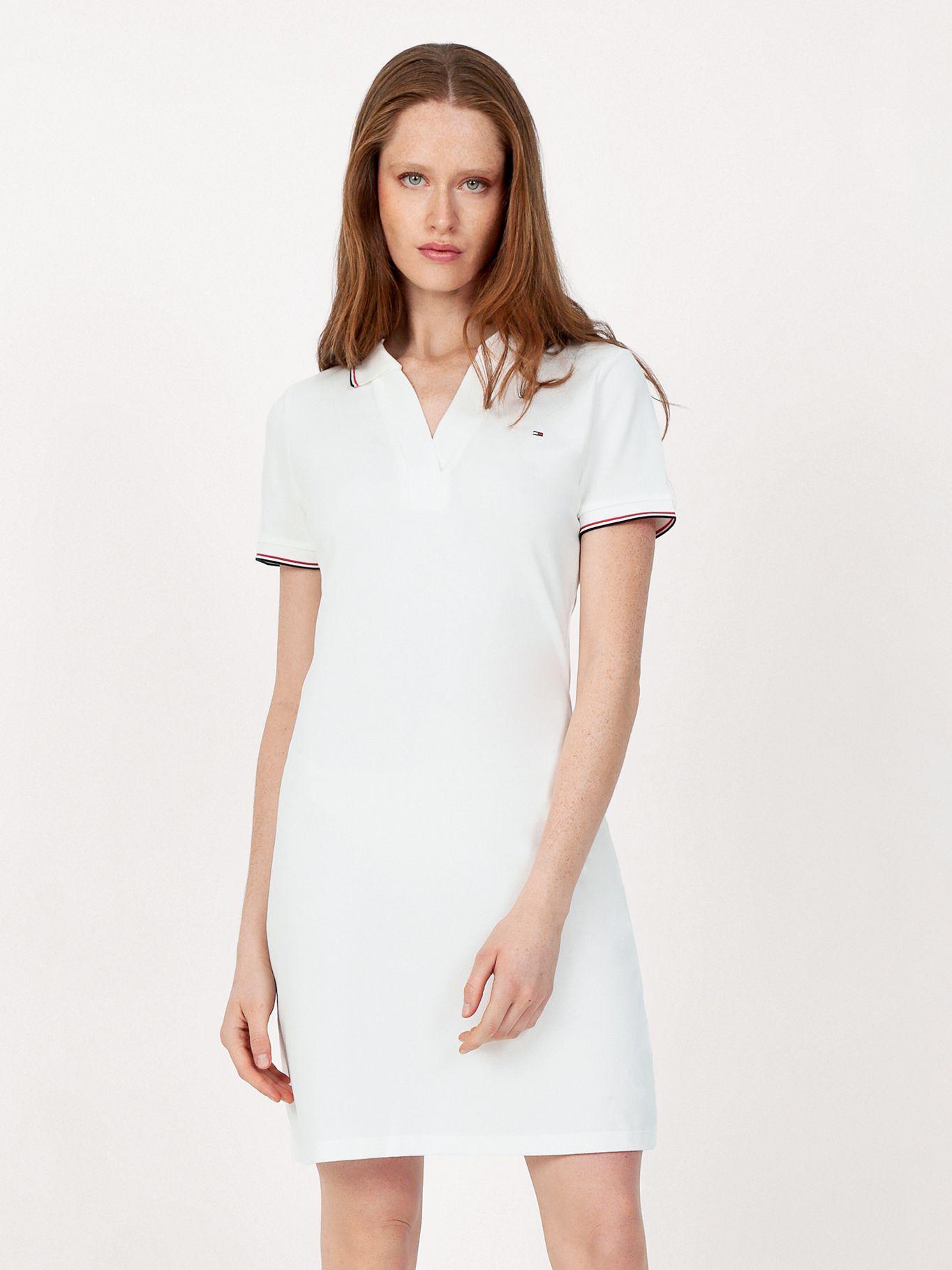 Vestido Polo Manga Con Logo Blanco Tommy Hilfiger-1